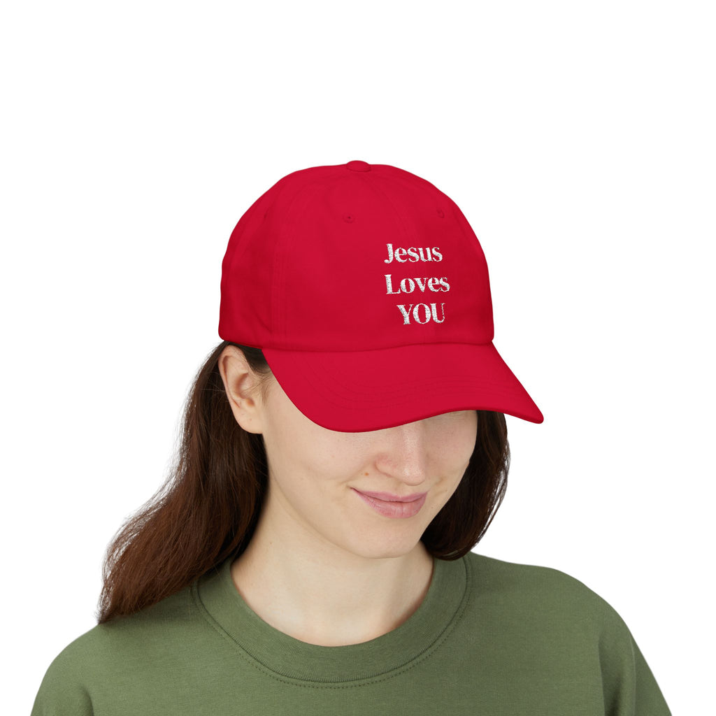 Embroidered Jesus Loves You Cap