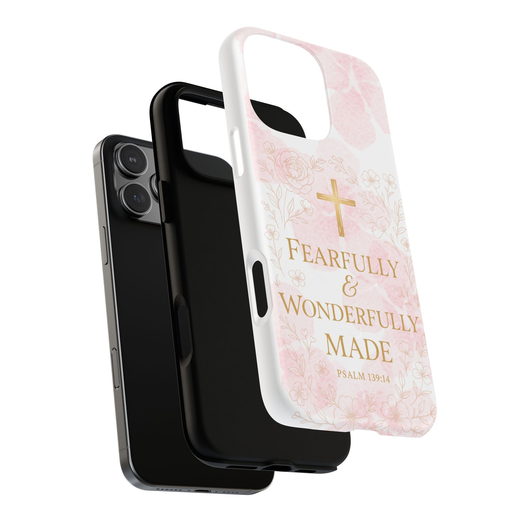 Her Holy Light Tough Magnetic Phone Case – “Fearfully & Wonderfully Made” Floral Christian Design