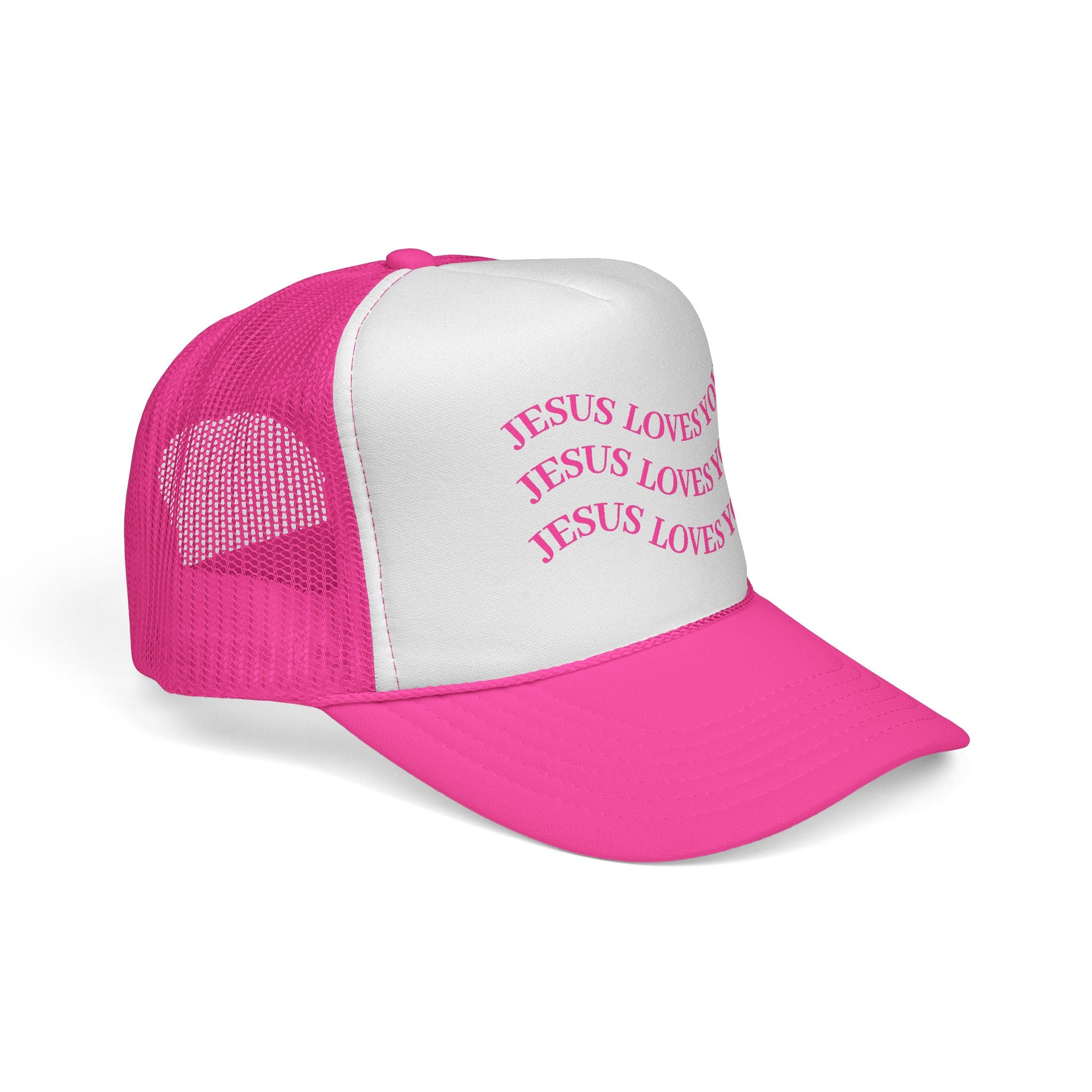 "JESUS LOVES YOU" Baseball Cap — Christian Trucker Hat with Adjustable Fit
