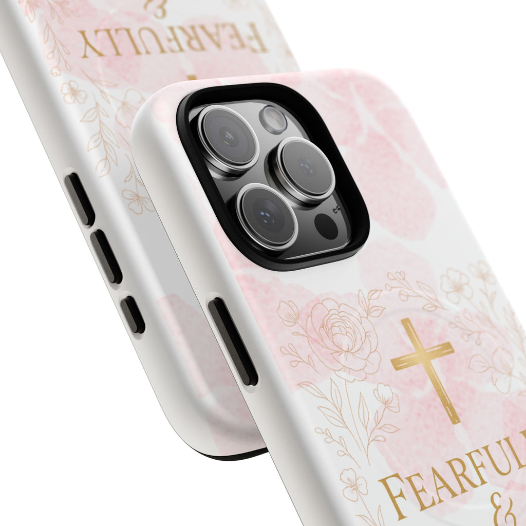 Her Holy Light Tough Magnetic Phone Case – “Fearfully & Wonderfully Made” Floral Christian Design