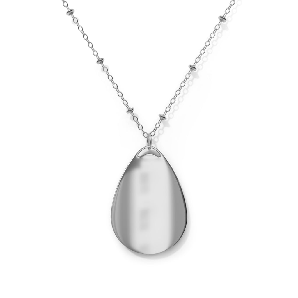 Her Holy Light Oval Pendant – Jesus on the Cross Necklace in Pastel Pink & Gold