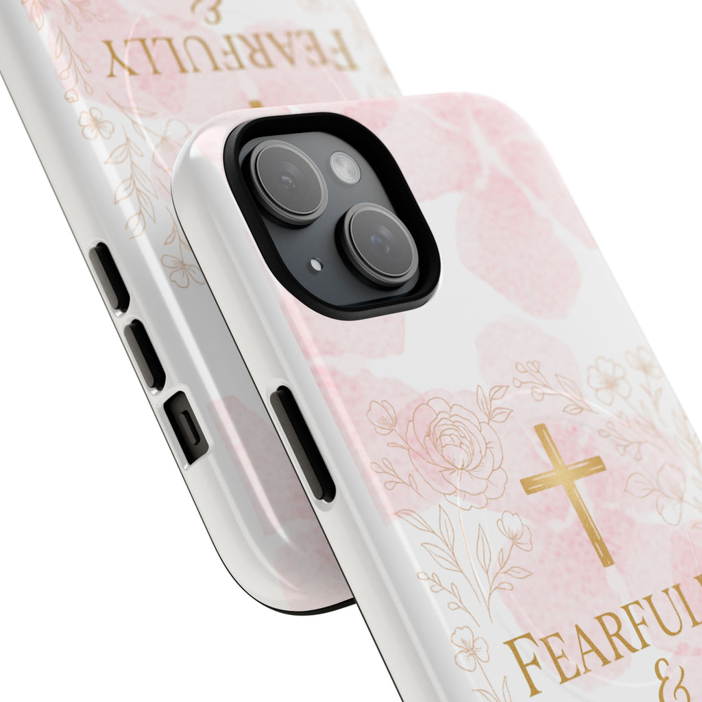 Her Holy Light Tough Magnetic Phone Case – “Fearfully & Wonderfully Made” Floral Christian Design