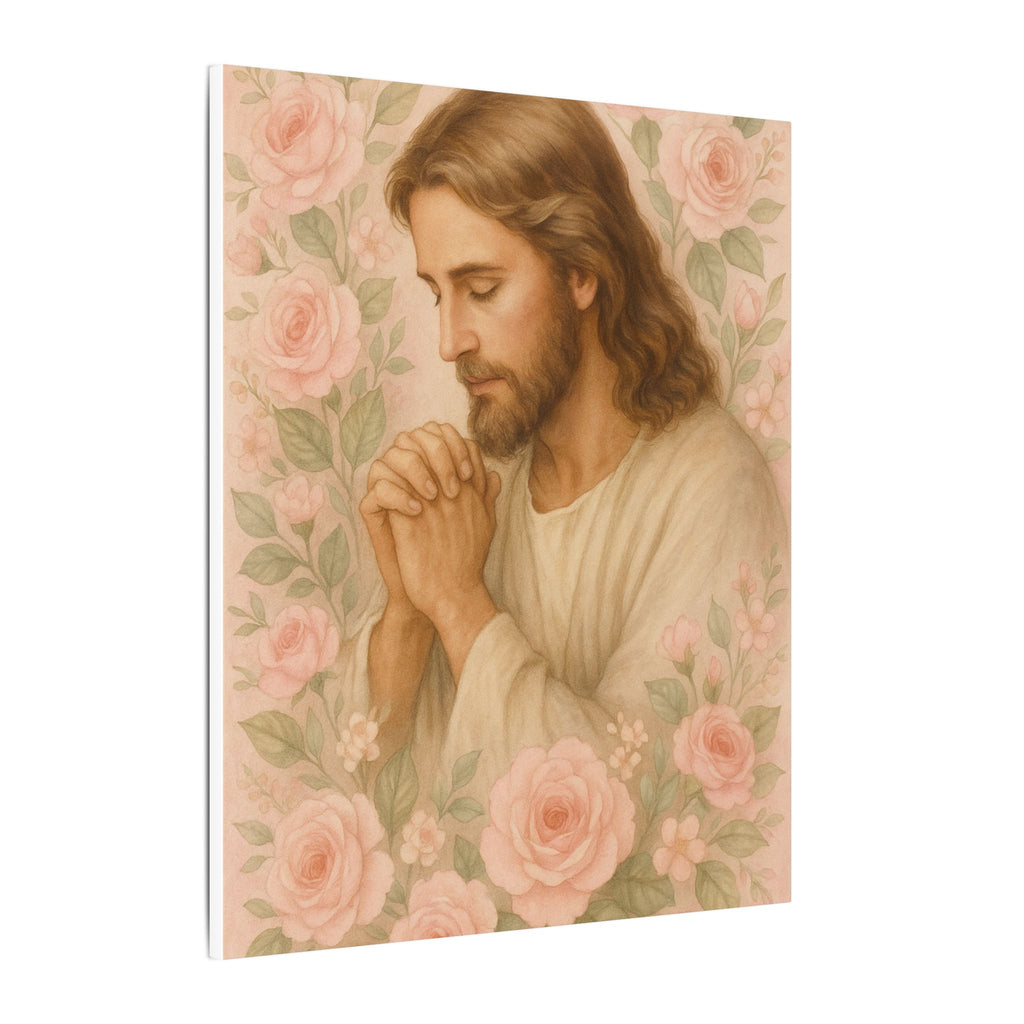 Canvas Art Print - Jesus - Pink Floral