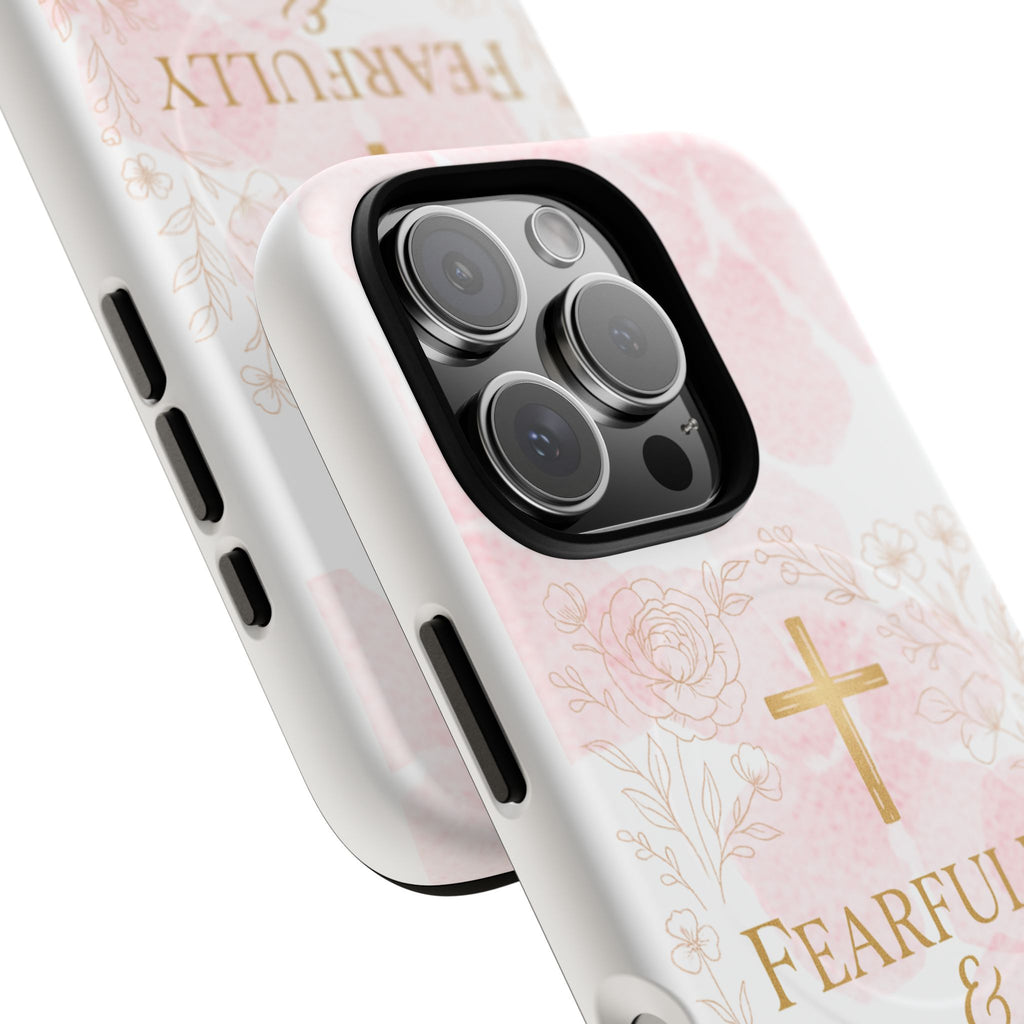 Her Holy Light Tough Magnetic Phone Case – “Fearfully & Wonderfully Made” Floral Christian Design