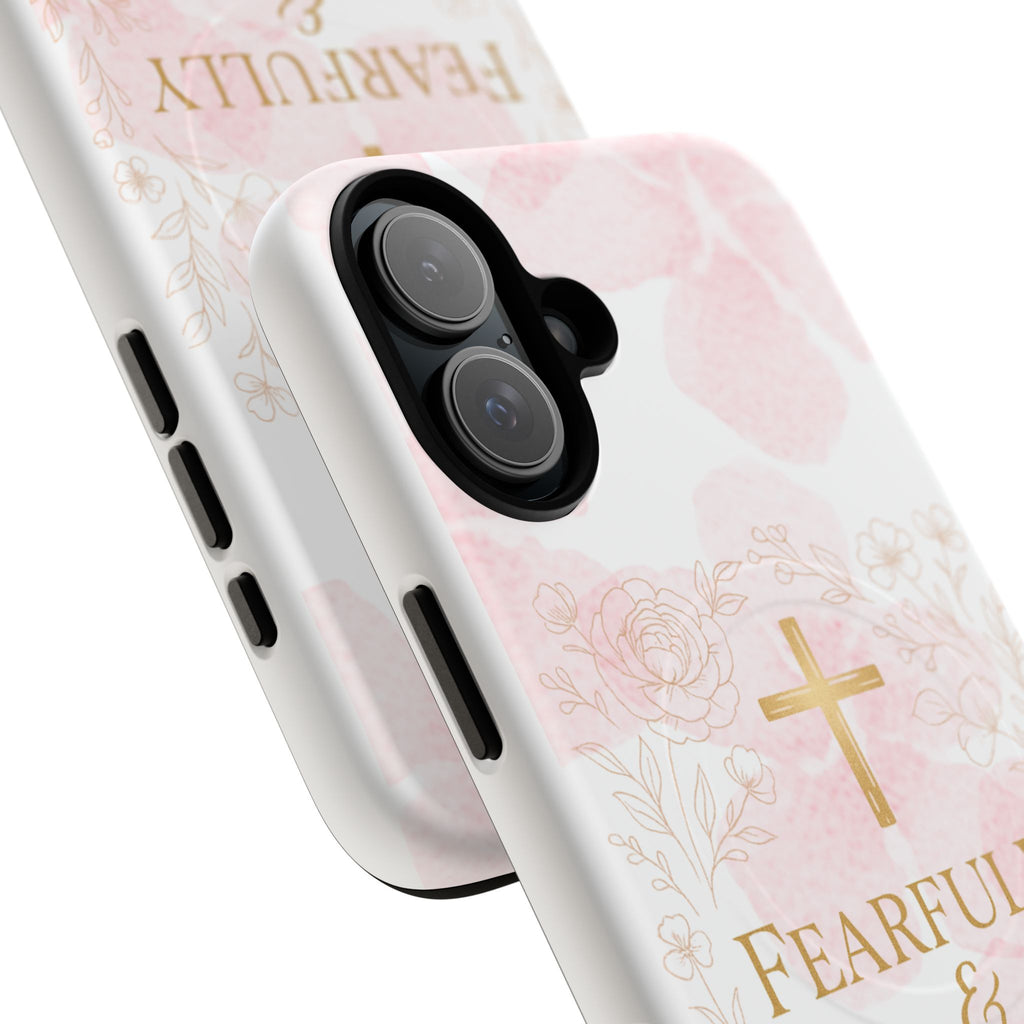 Her Holy Light Tough Magnetic Phone Case – “Fearfully & Wonderfully Made” Floral Christian Design