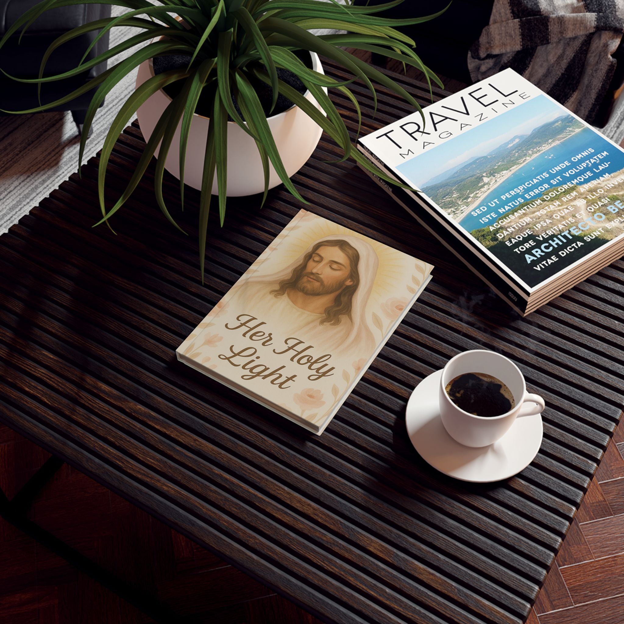 Her Holy Light Hardback Journal – Feminine Christian Notebook for Prayer, Bible Study & Reflection