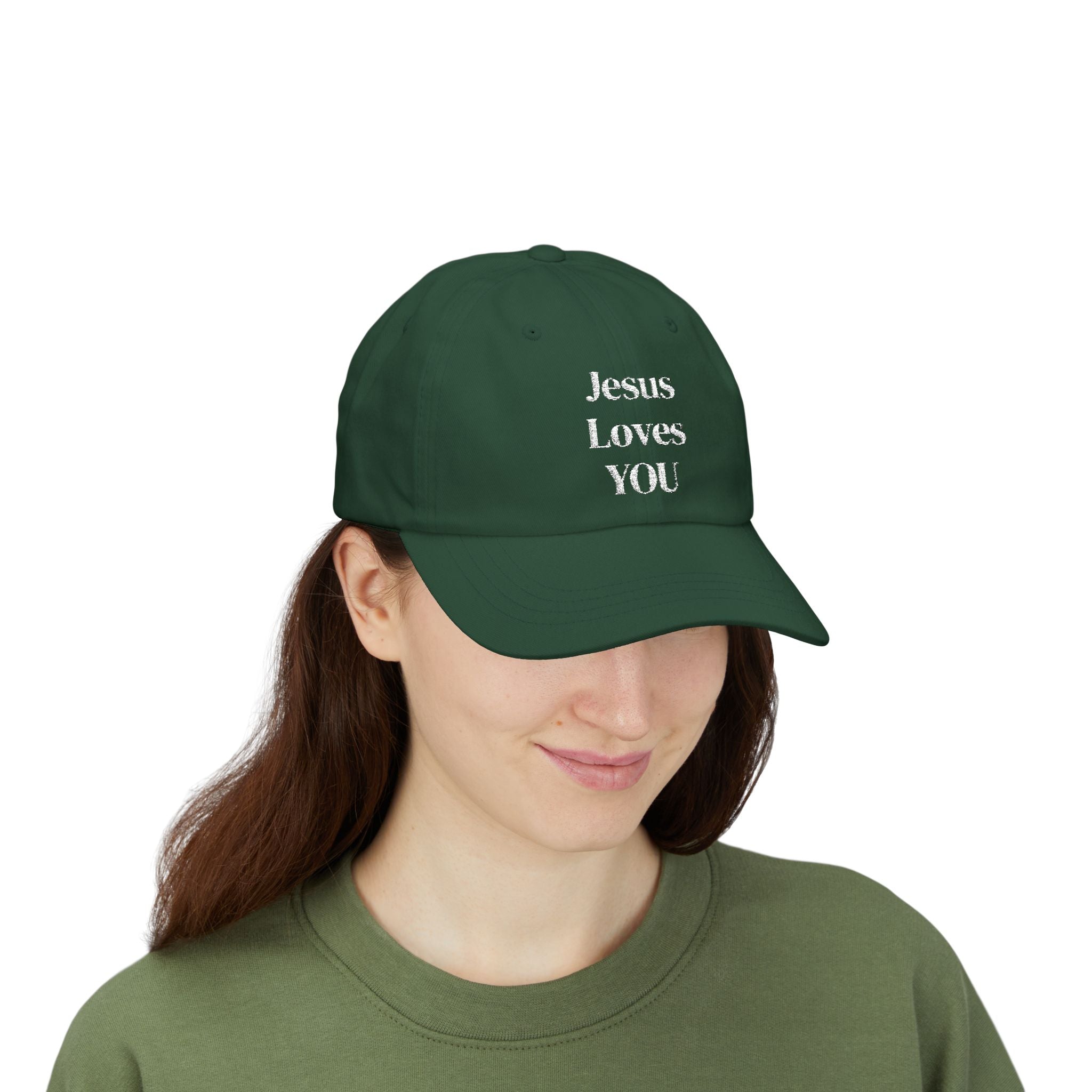 Embroidered Jesus Loves You Cap