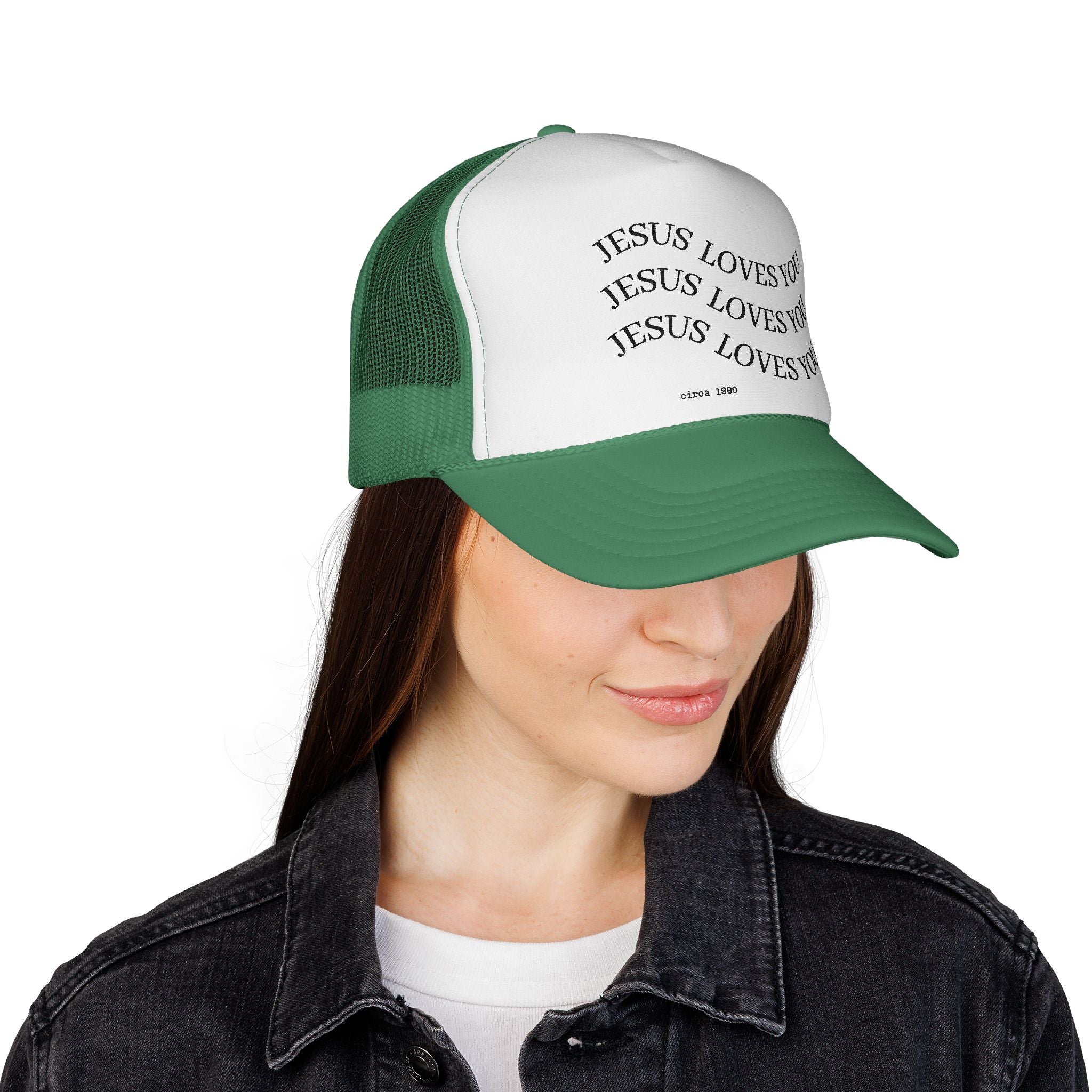 "JESUS LOVES YOU" Baseball Cap — Christian Trucker Hat with Adjustable Fit