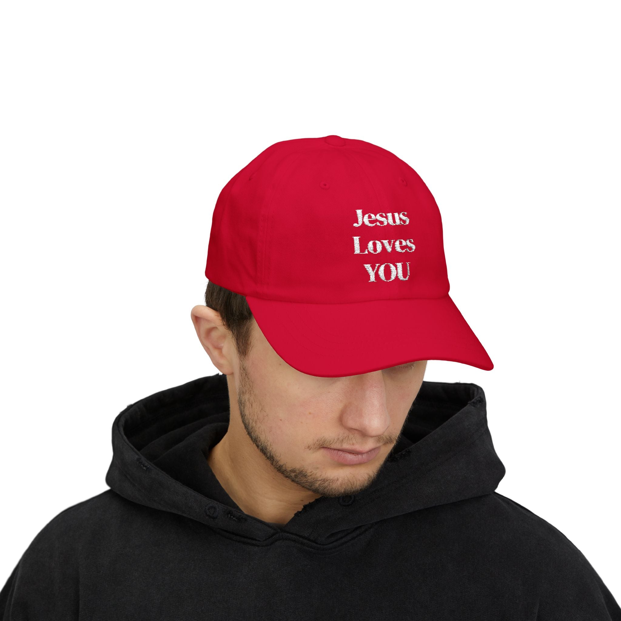 Embroidered Jesus Loves You Cap