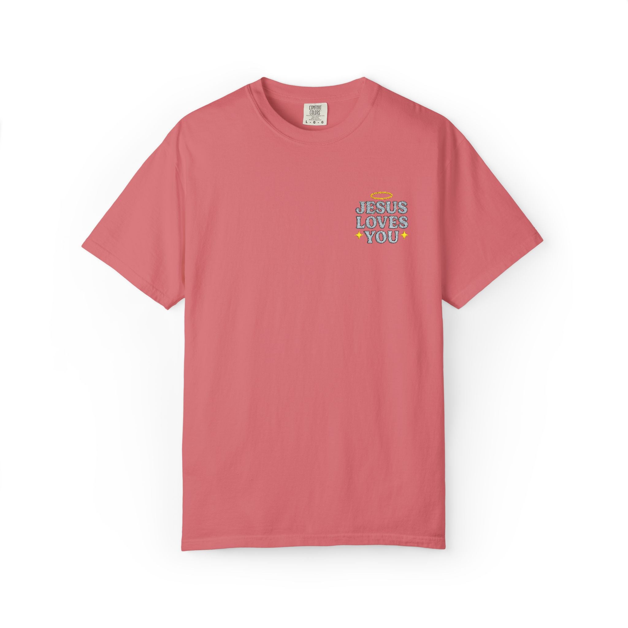 Embroidered Jesus Loves You T-Shirt