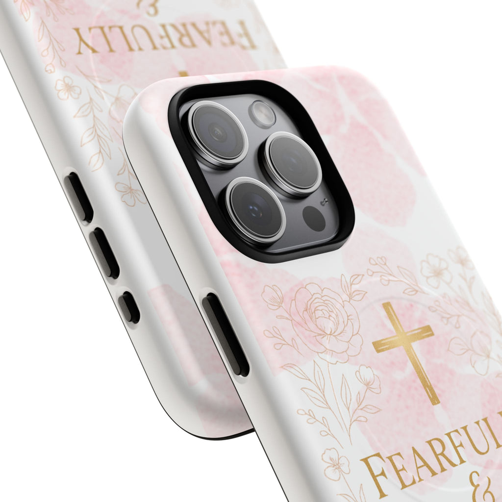 Her Holy Light Tough Magnetic Phone Case – “Fearfully & Wonderfully Made” Floral Christian Design