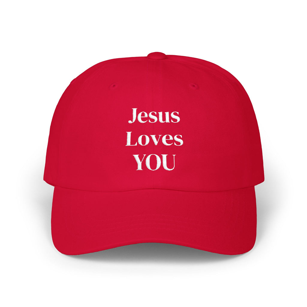 Embroidered Jesus Loves You Cap