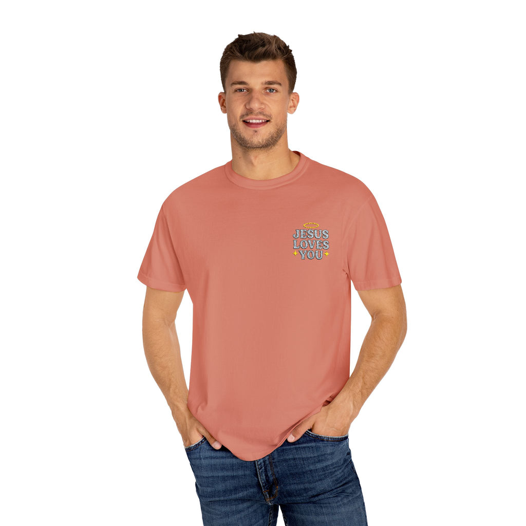 Embroidered Jesus Loves You T-Shirt