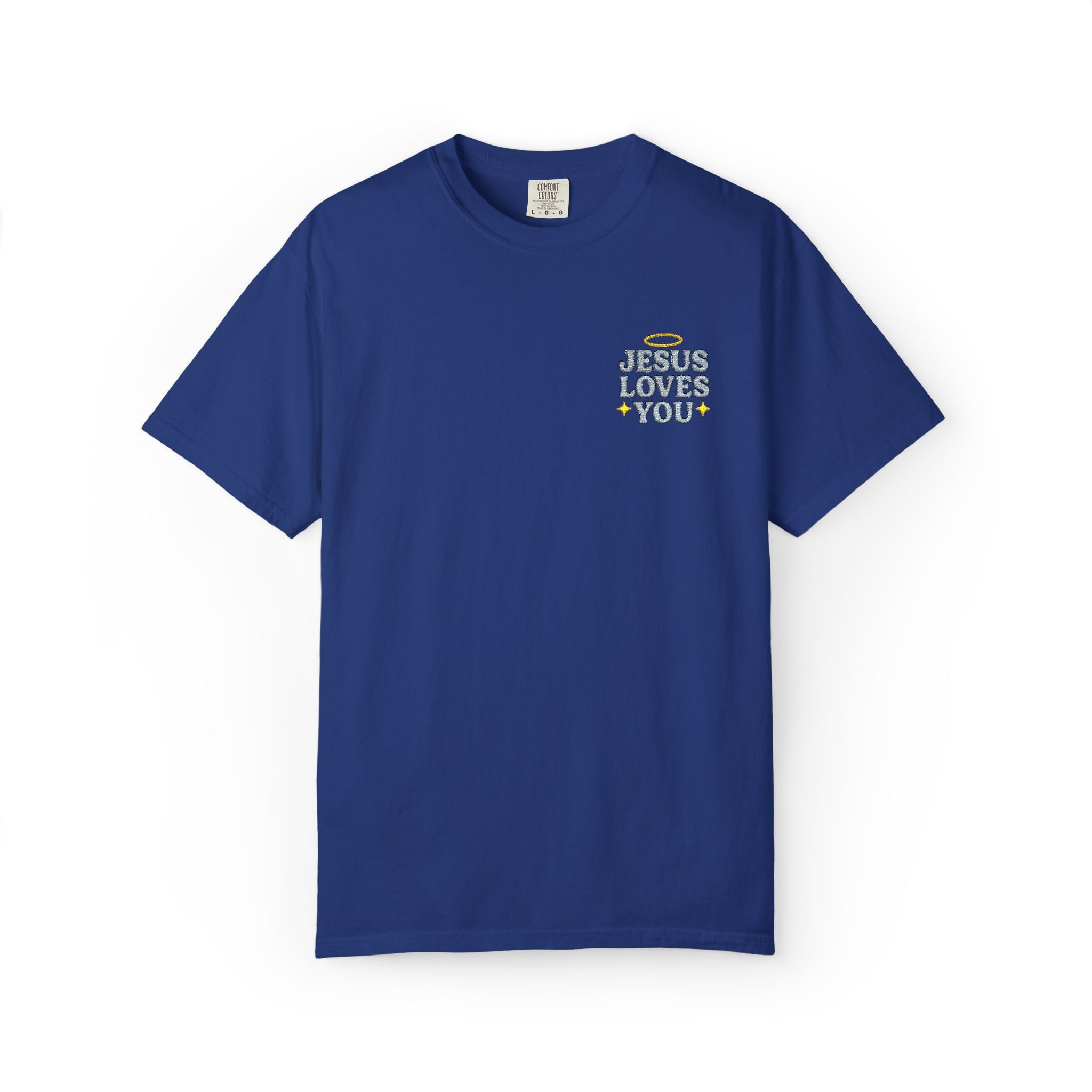 Embroidered Jesus Loves You T-Shirt