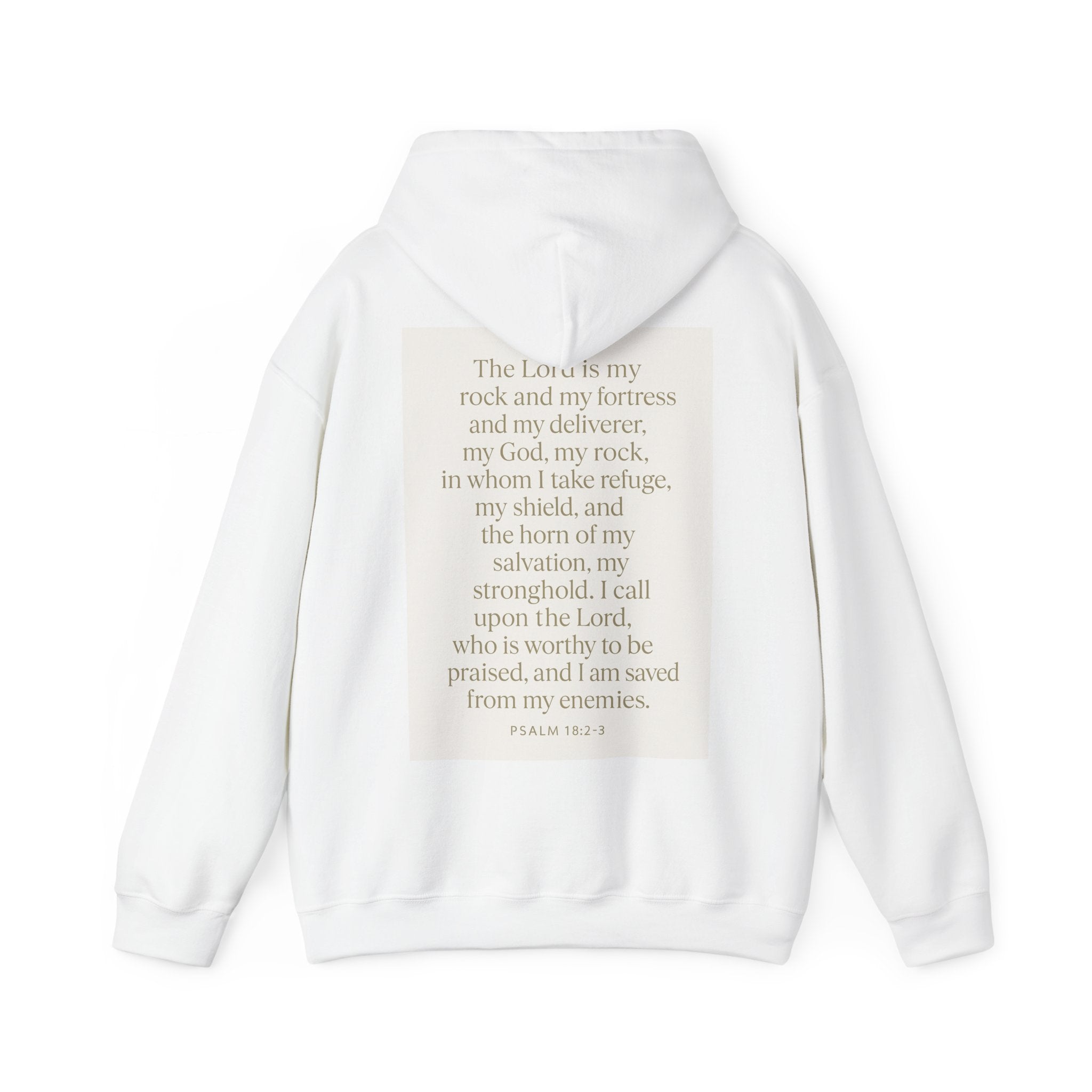 Inspirational Scripture Hoodie – “The Lord Is My Rock and My Fortress” Psalm 18:2-3