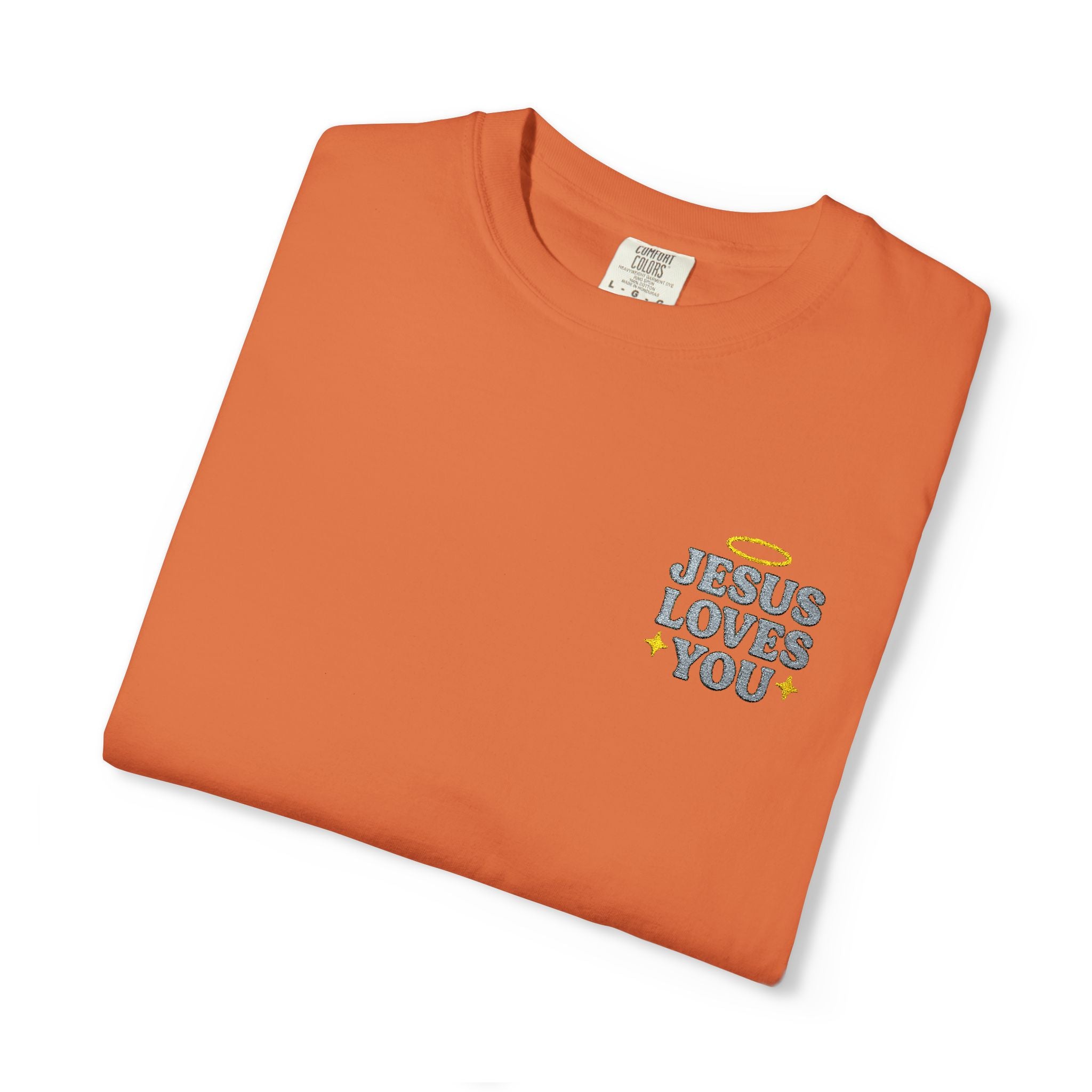 Embroidered Jesus Loves You T-Shirt