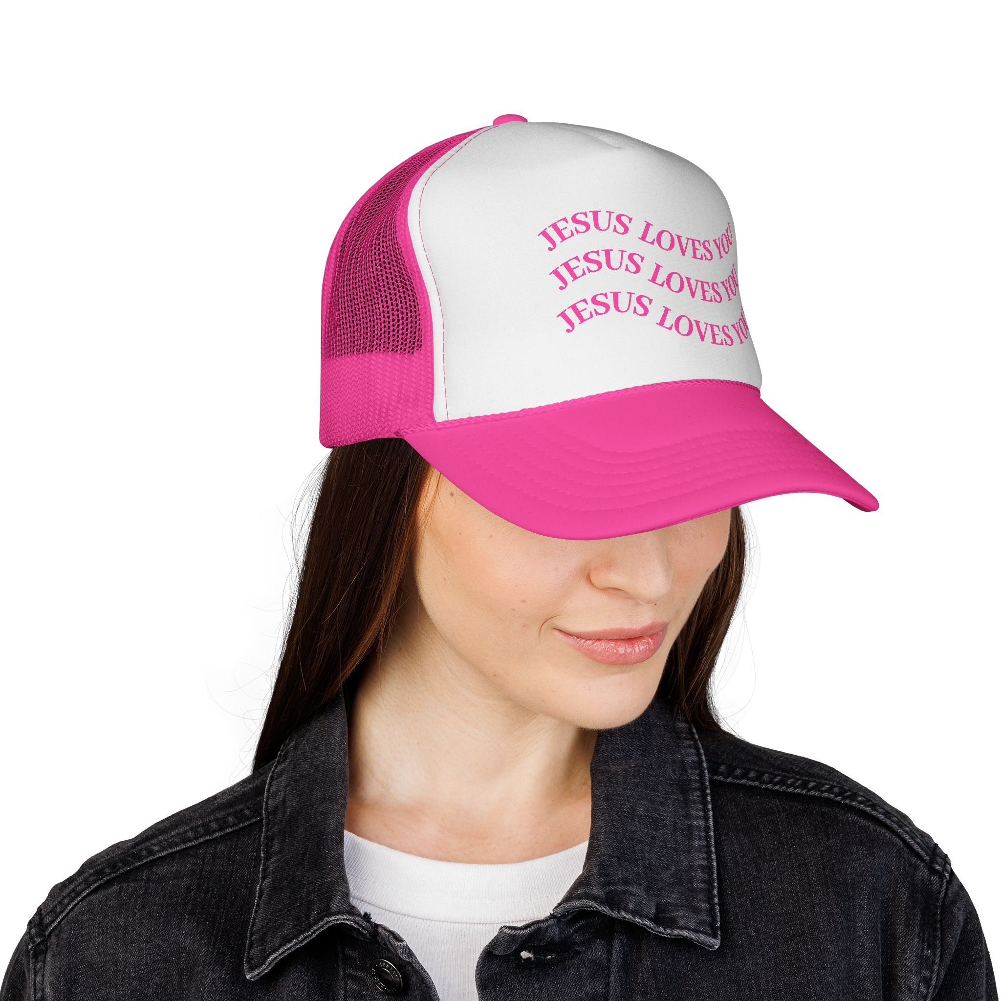 "JESUS LOVES YOU" Baseball Cap — Christian Trucker Hat with Adjustable Fit