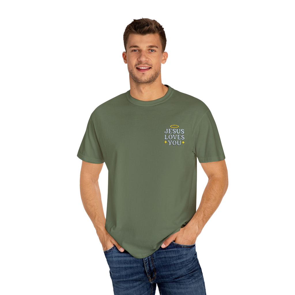 Embroidered Jesus Loves You T-Shirt
