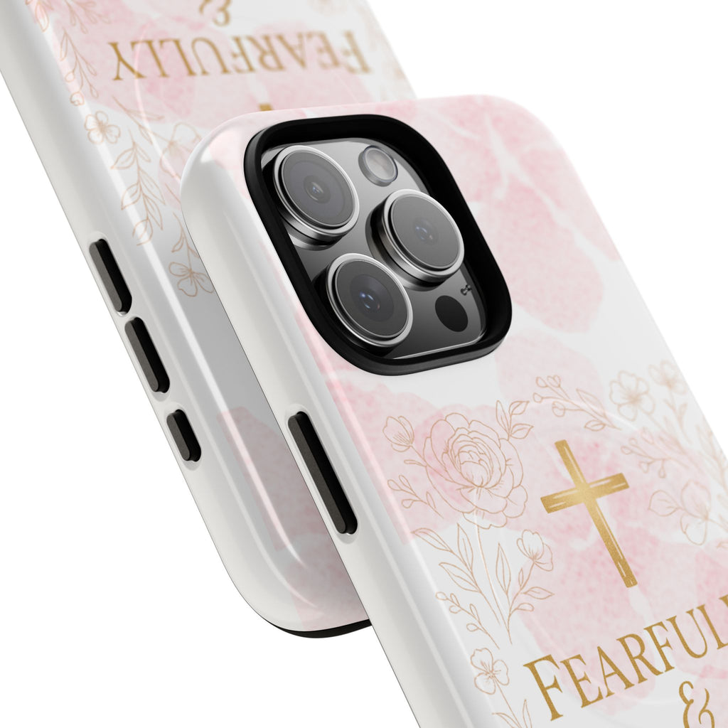 Her Holy Light Tough Magnetic Phone Case – “Fearfully & Wonderfully Made” Floral Christian Design