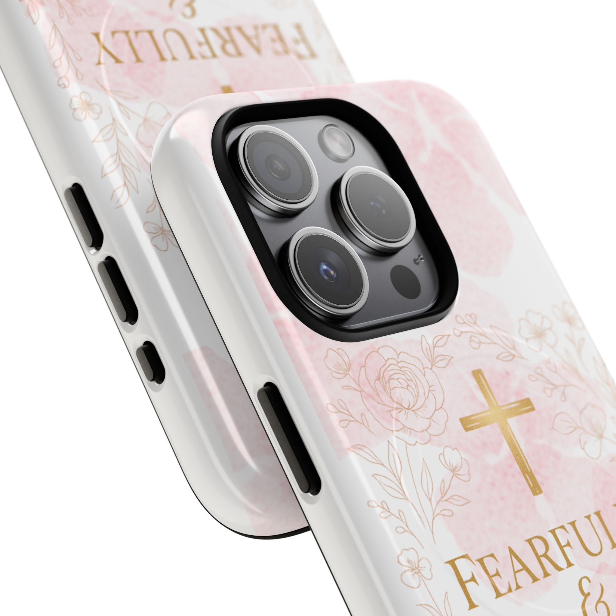 Her Holy Light Tough Magnetic Phone Case – “Fearfully & Wonderfully Made” Floral Christian Design