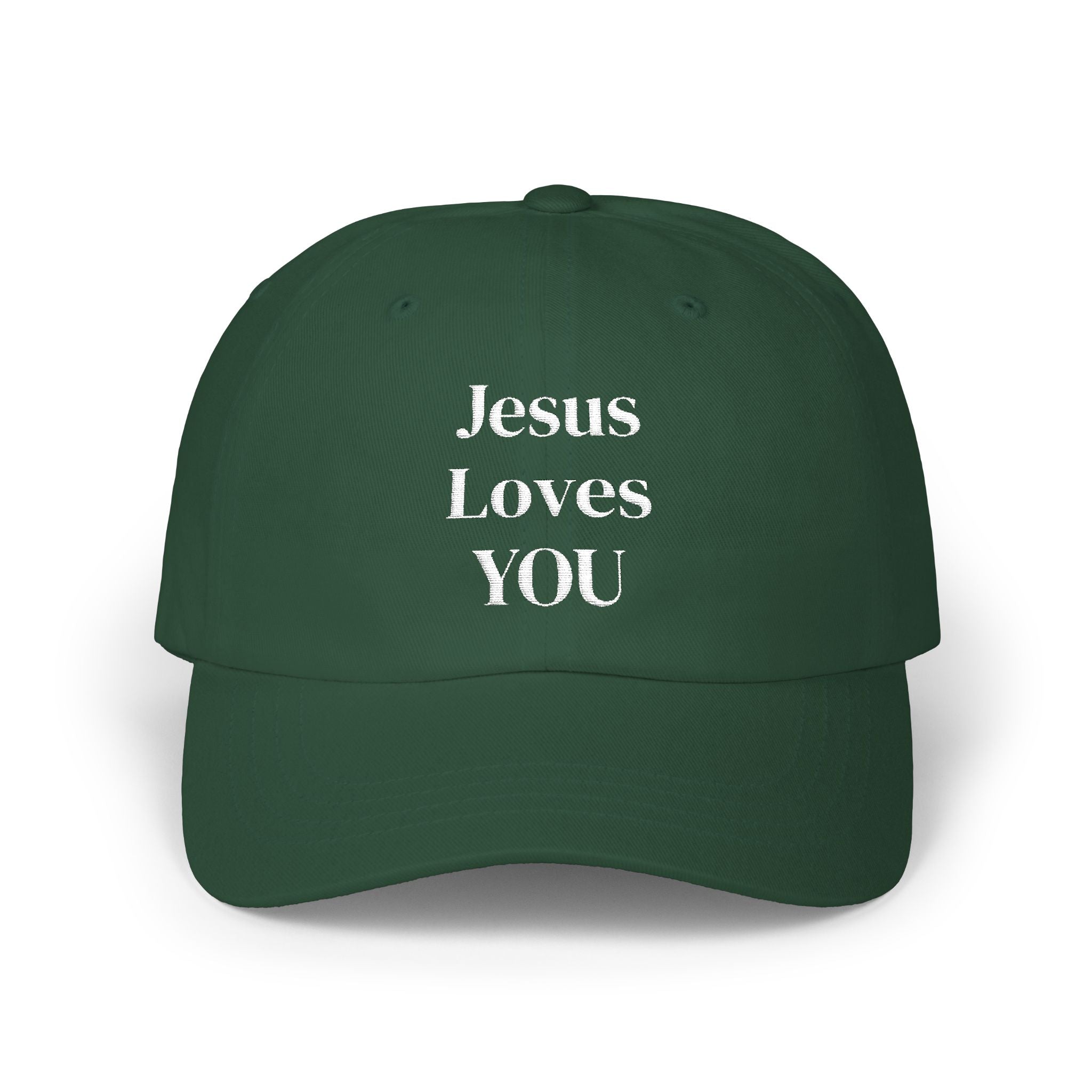 Embroidered Jesus Loves You Cap