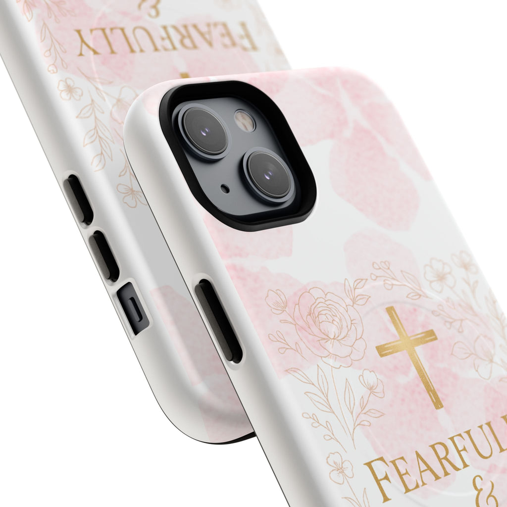 Her Holy Light Tough Magnetic Phone Case – “Fearfully & Wonderfully Made” Floral Christian Design