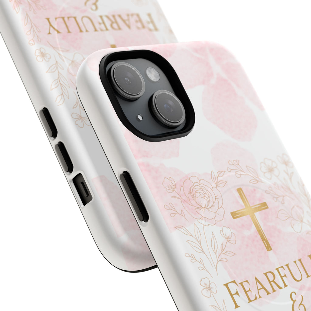 Her Holy Light Tough Magnetic Phone Case – “Fearfully & Wonderfully Made” Floral Christian Design