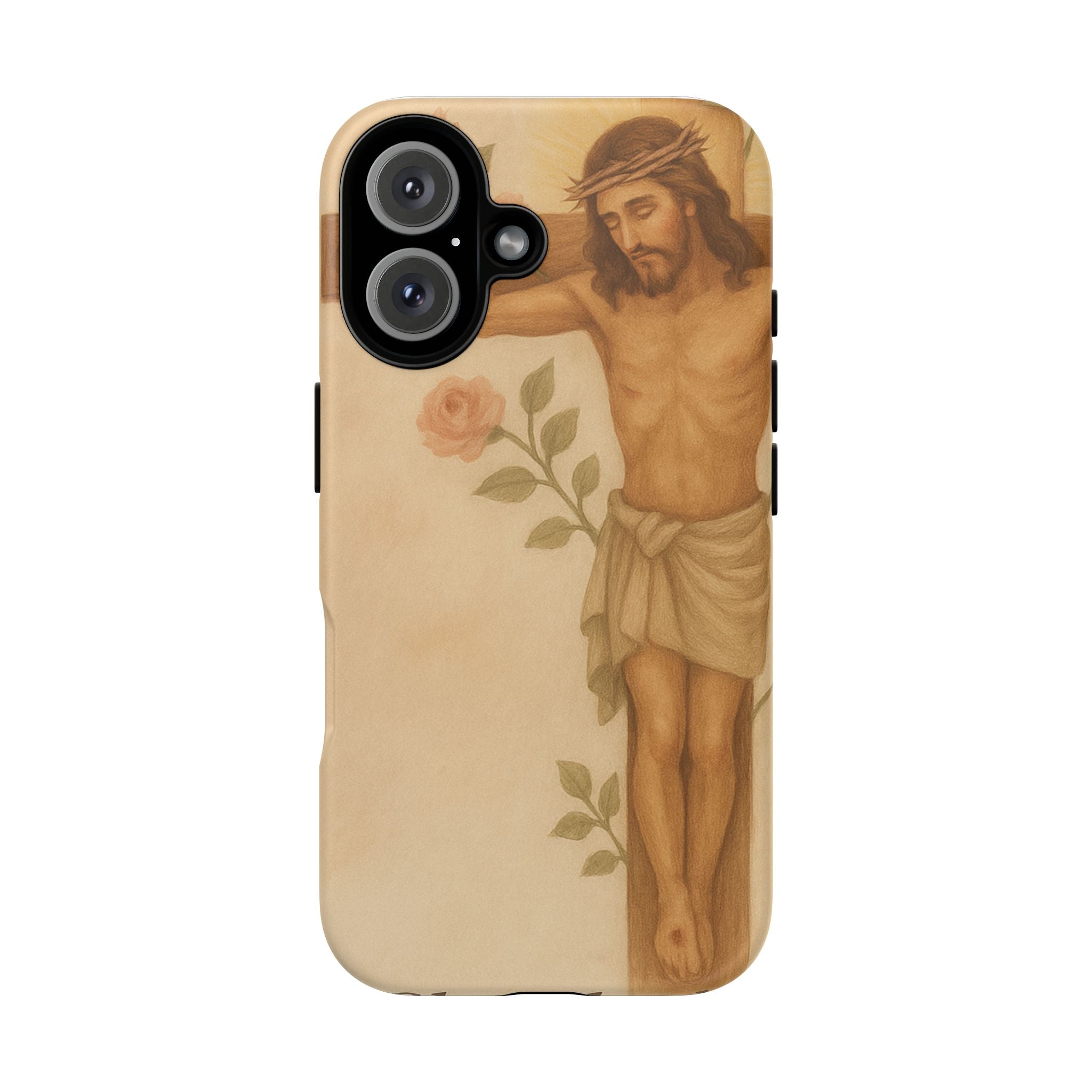 Her Holy Light Protective Phone Case – Jesus on the Cross Christian Design
