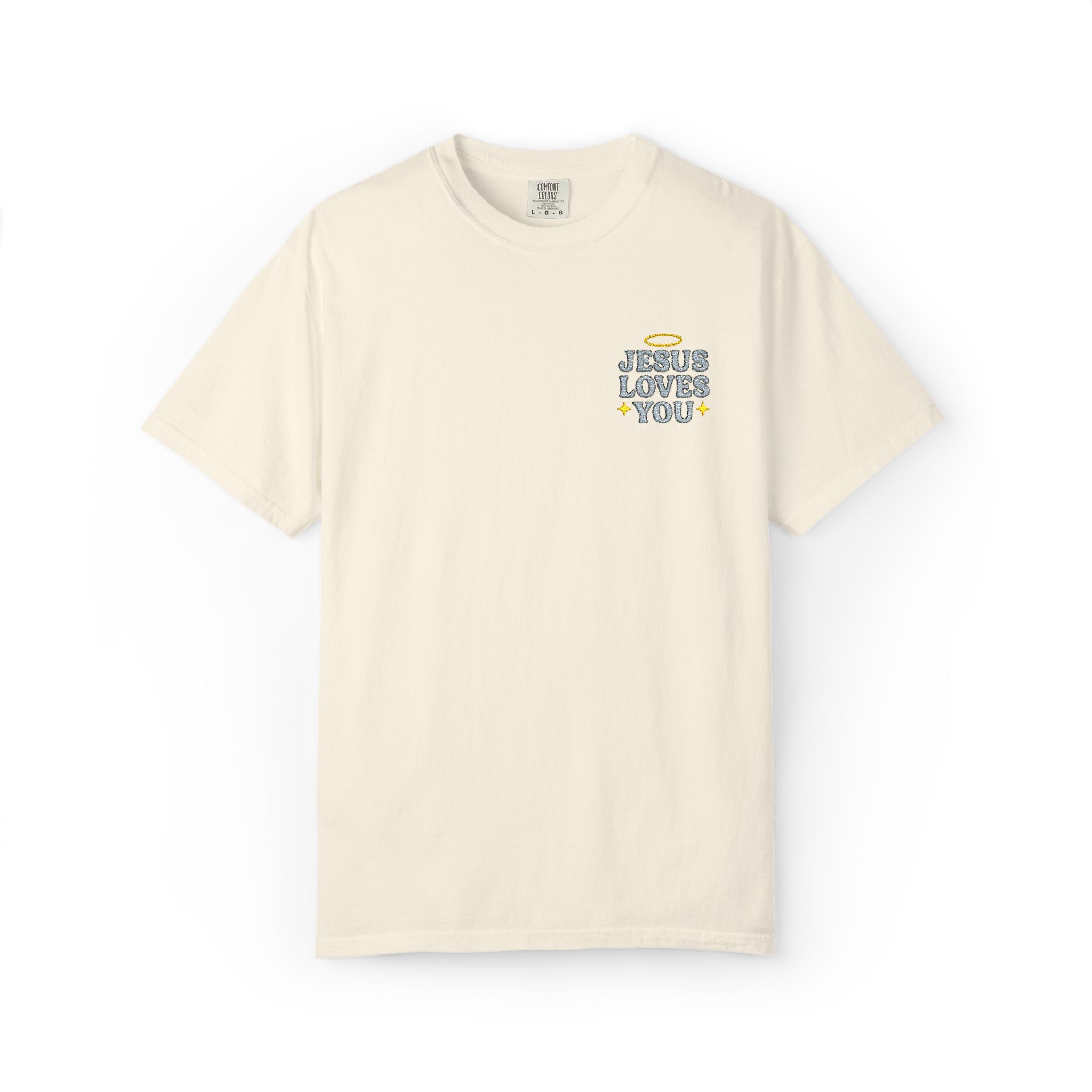 Embroidered Jesus Loves You T-Shirt