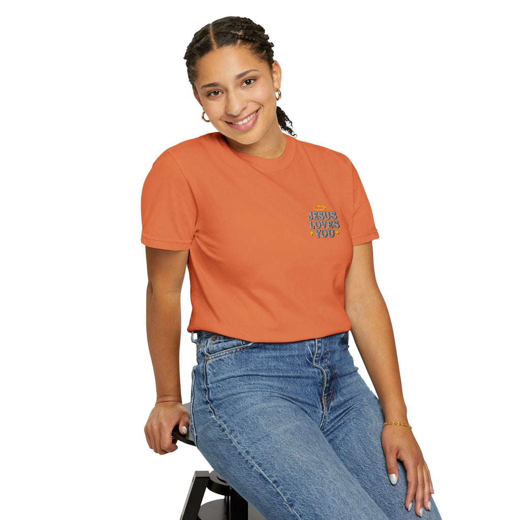 Embroidered Jesus Loves You T-Shirt