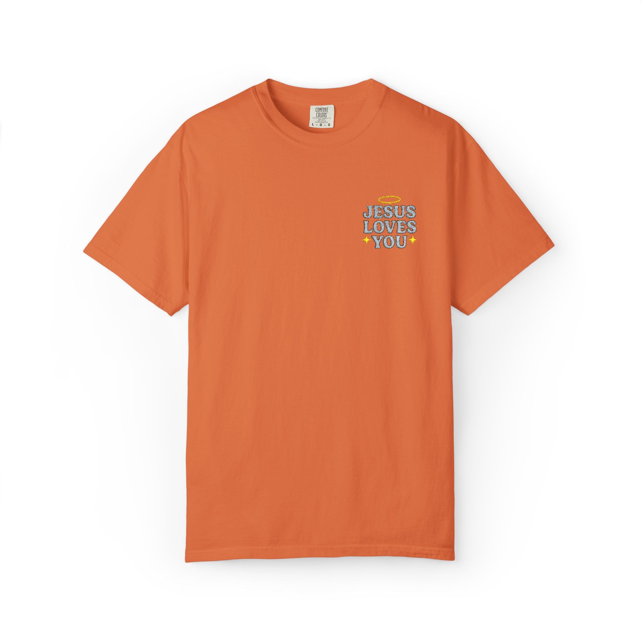 Embroidered Jesus Loves You T-Shirt