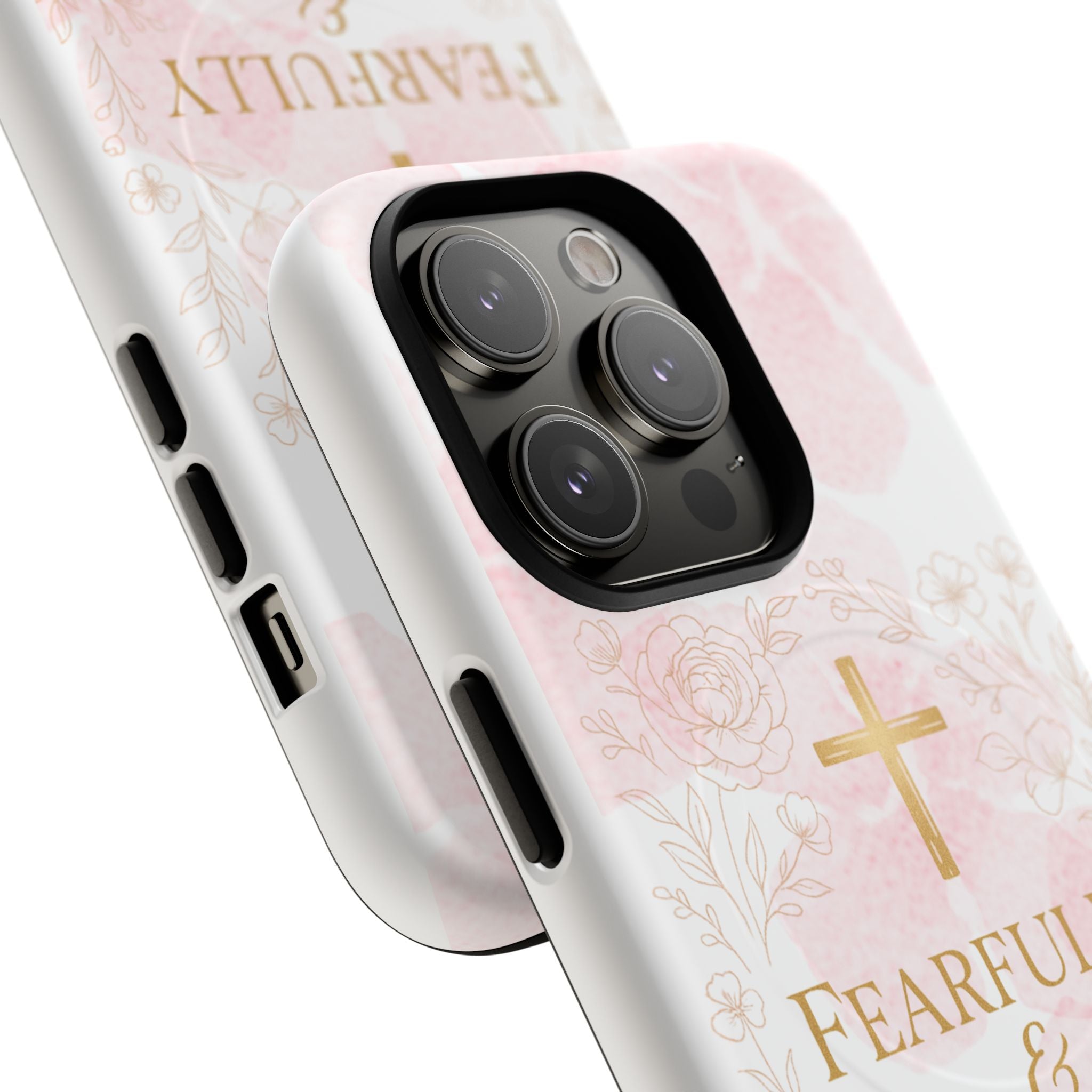 Her Holy Light Tough Magnetic Phone Case – “Fearfully & Wonderfully Made” Floral Christian Design