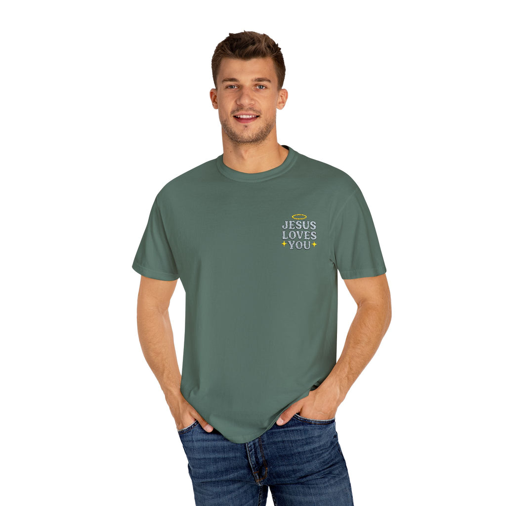 Embroidered Jesus Loves You T-Shirt