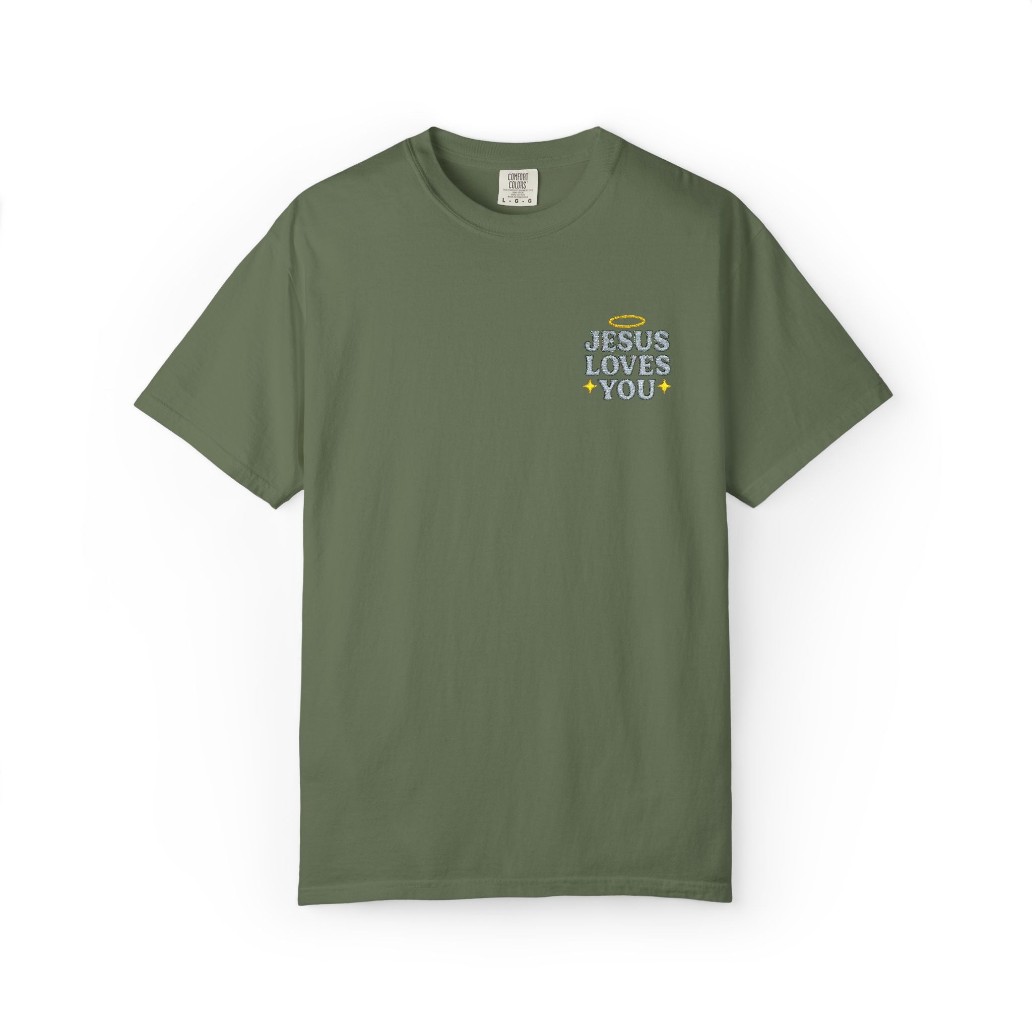 Embroidered Jesus Loves You T-Shirt