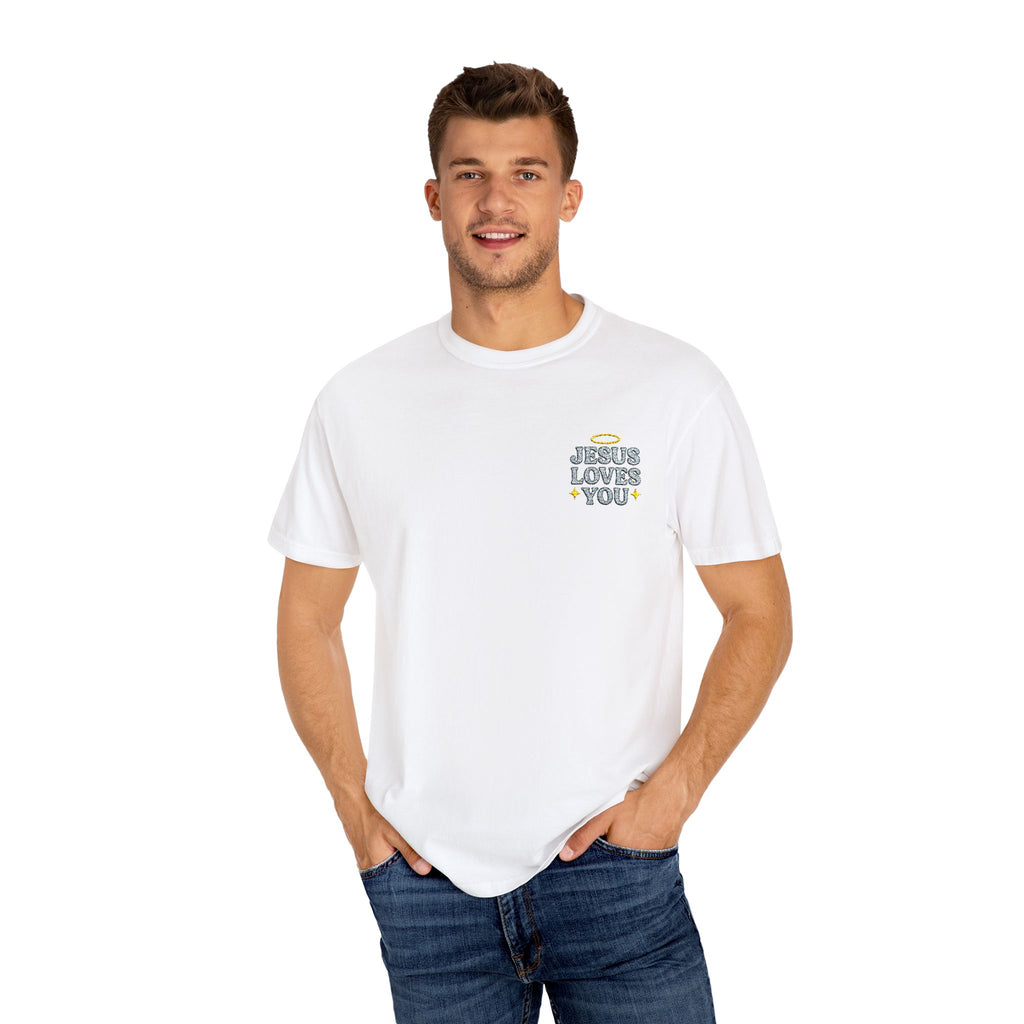 Embroidered Jesus Loves You T-Shirt