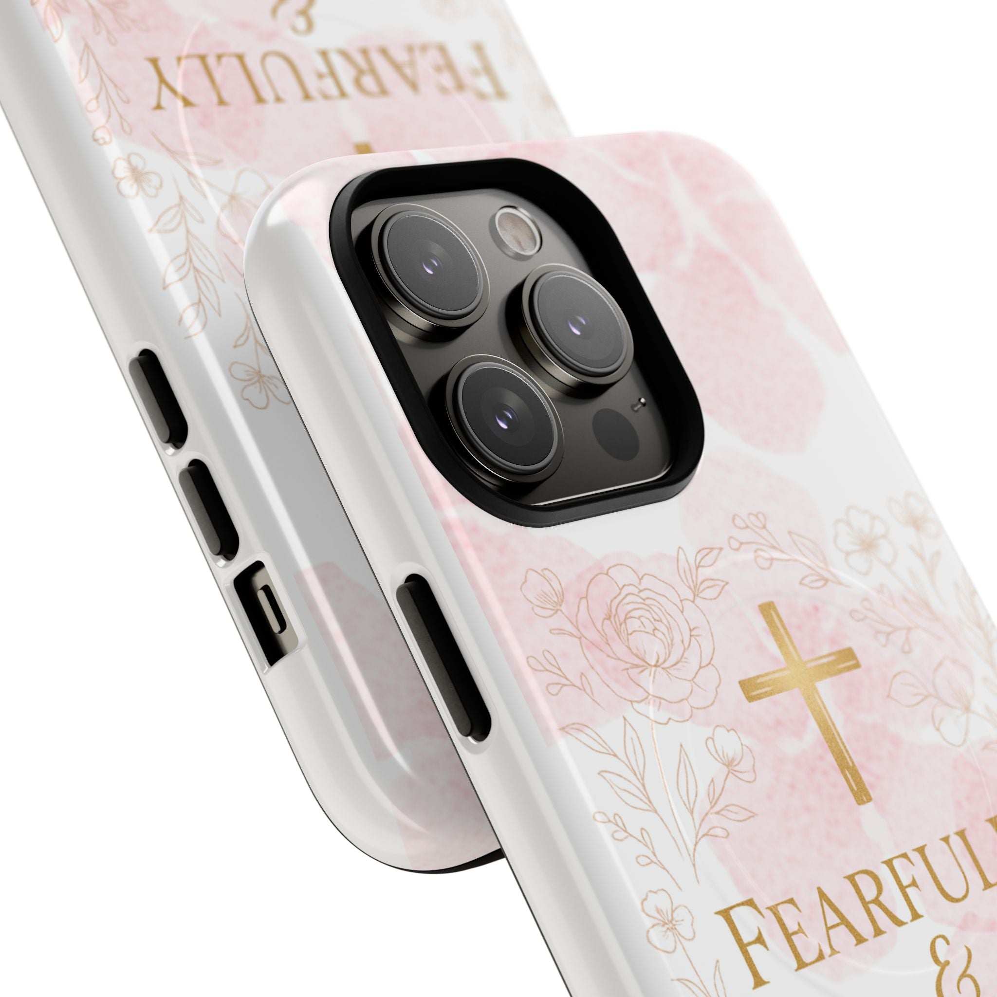 Her Holy Light Tough Magnetic Phone Case – “Fearfully & Wonderfully Made” Floral Christian Design