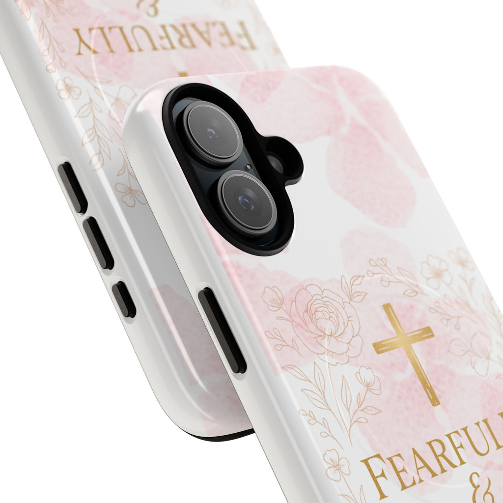 Her Holy Light Tough Magnetic Phone Case – “Fearfully & Wonderfully Made” Floral Christian Design