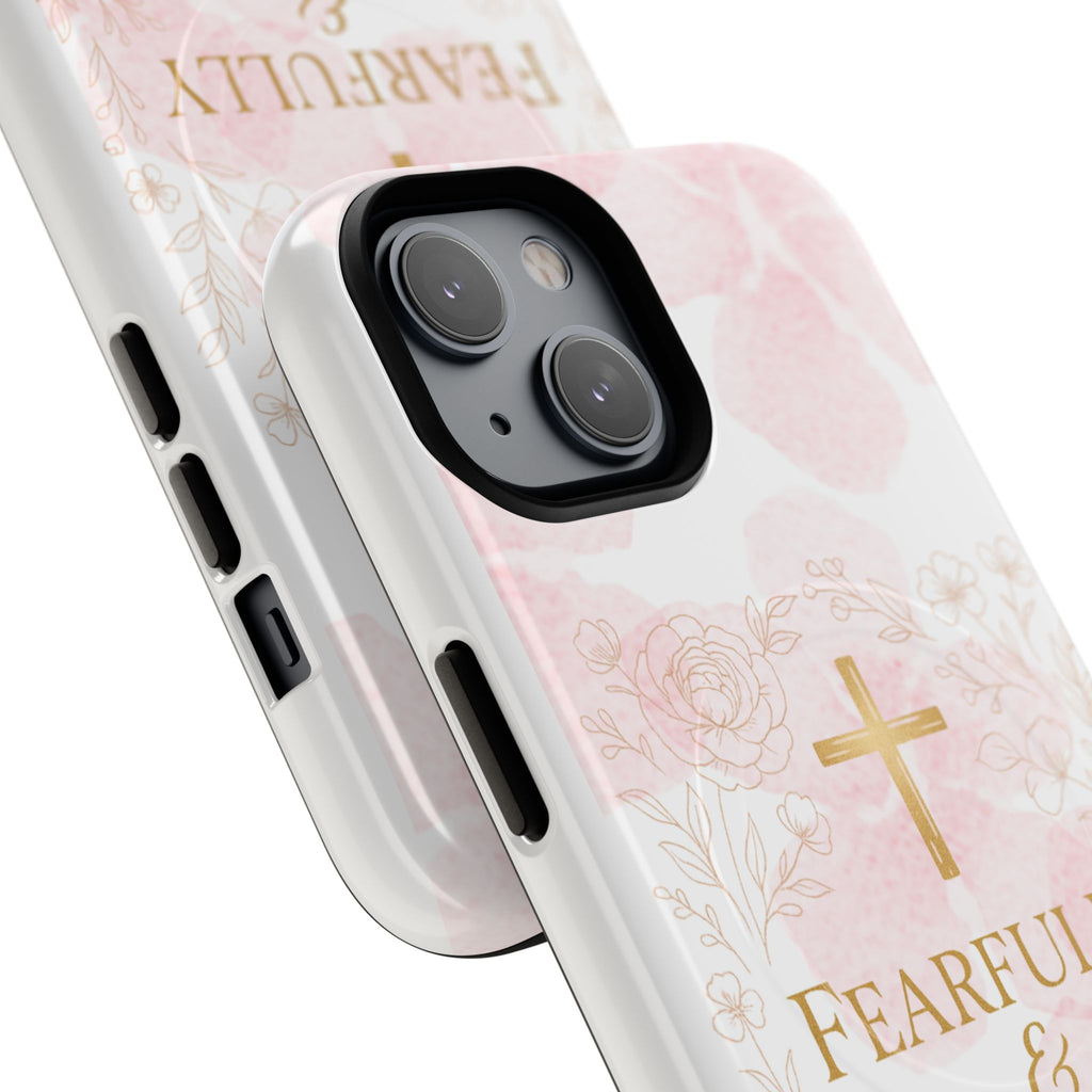 Her Holy Light Tough Magnetic Phone Case – “Fearfully & Wonderfully Made” Floral Christian Design