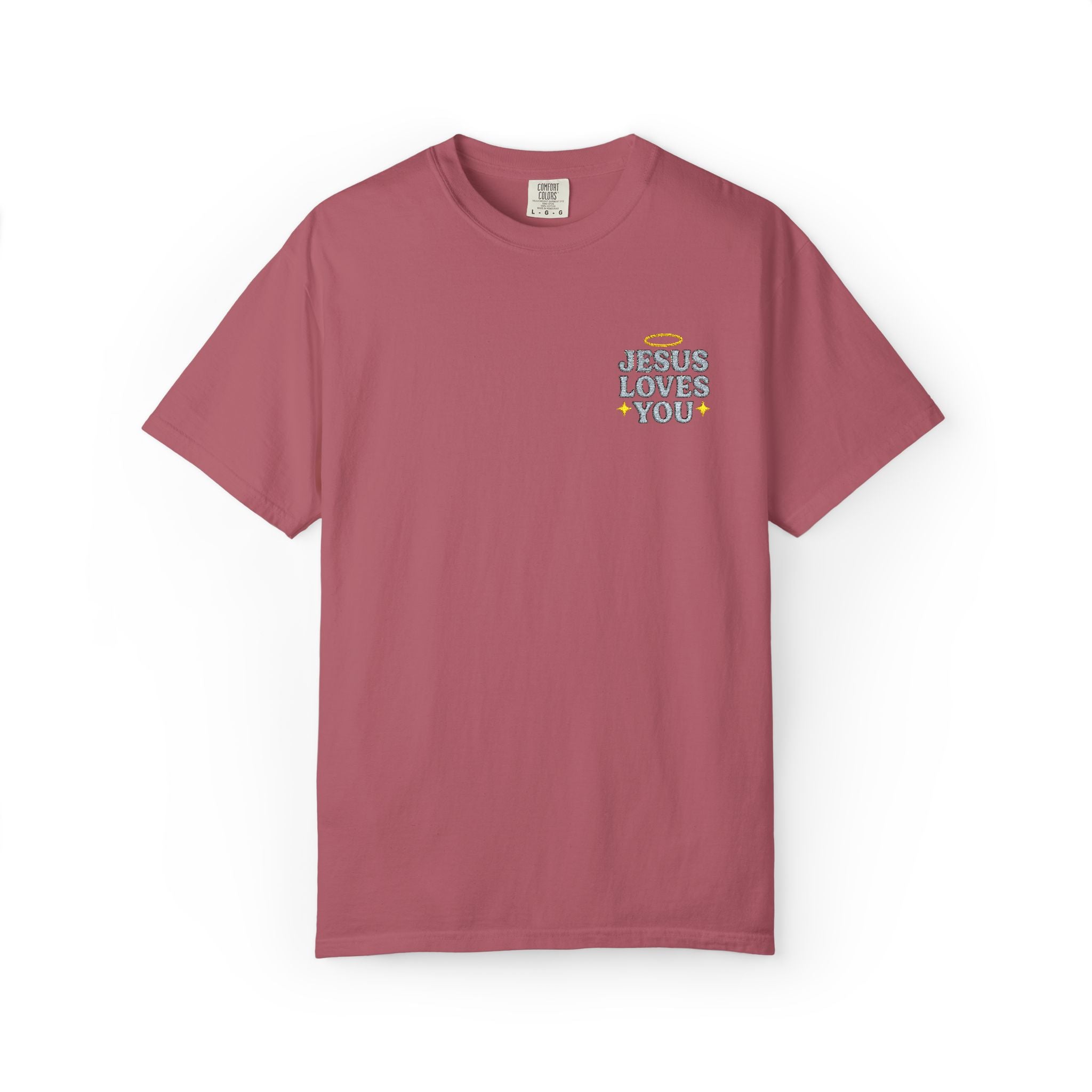 Embroidered Jesus Loves You T-Shirt