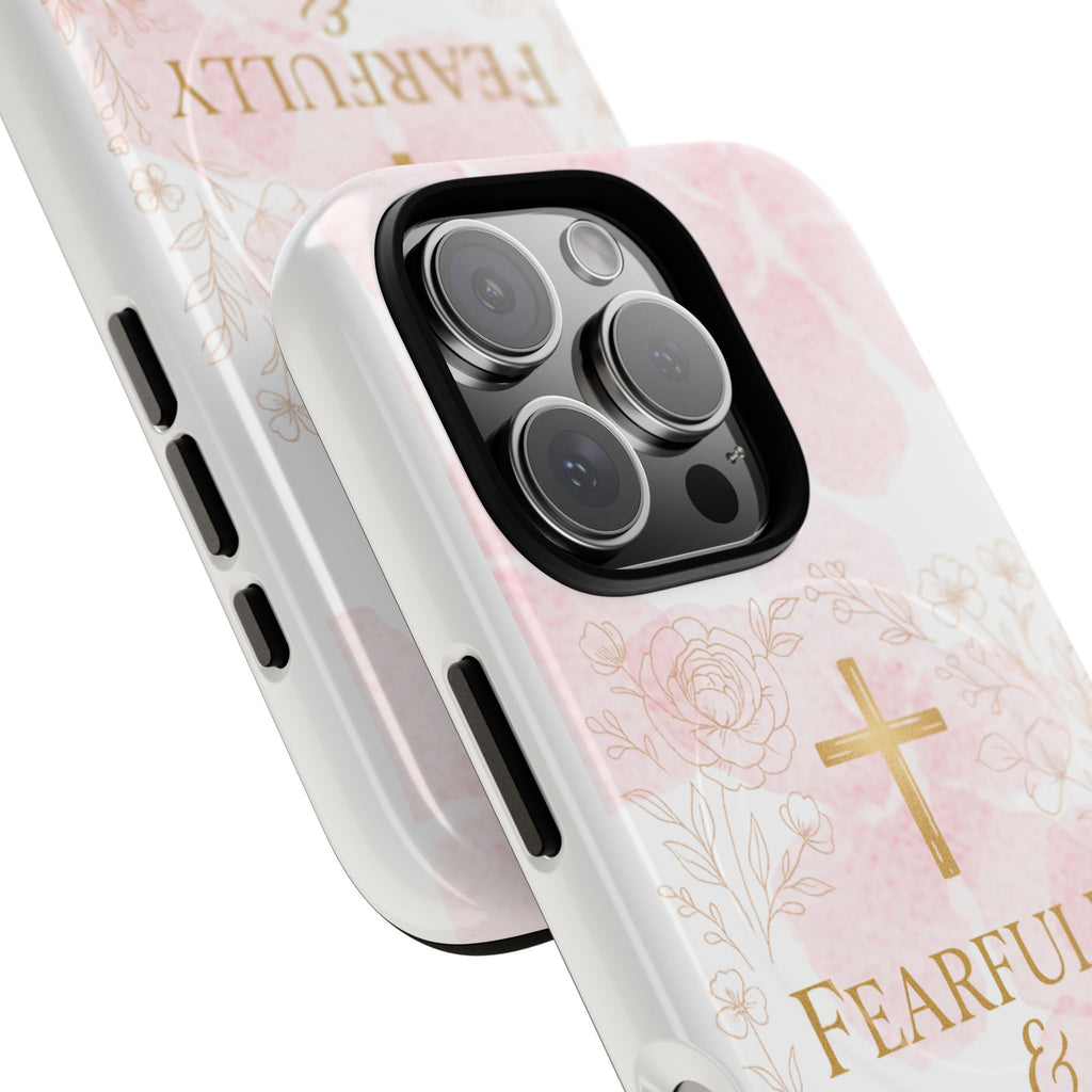 Her Holy Light Tough Magnetic Phone Case – “Fearfully & Wonderfully Made” Floral Christian Design