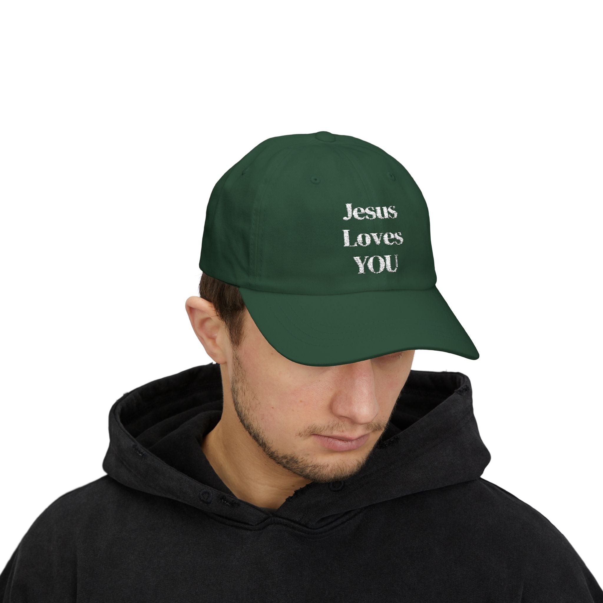 Embroidered Jesus Loves You Cap