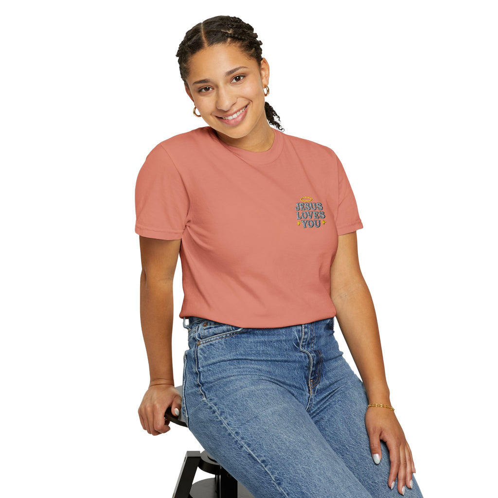 Embroidered Jesus Loves You T-Shirt