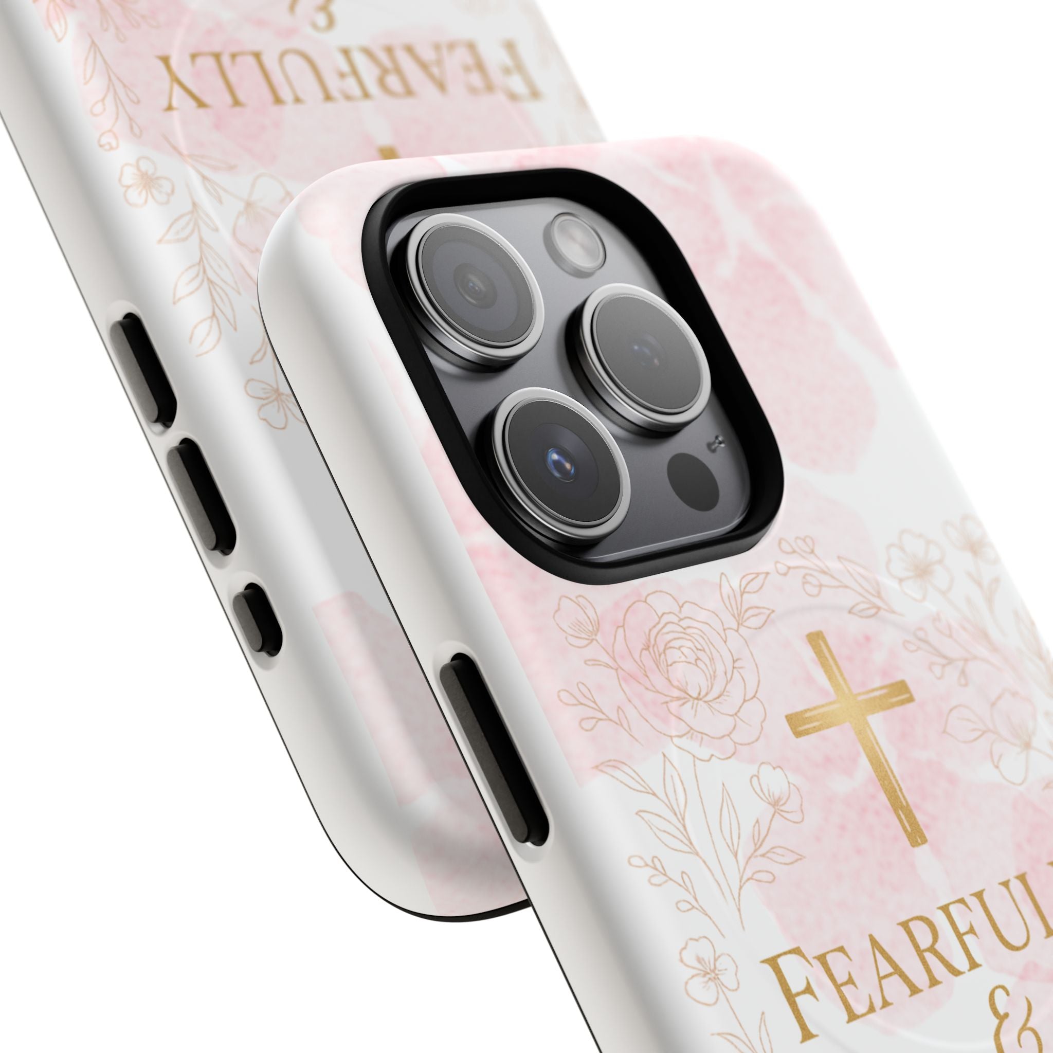Her Holy Light Tough Magnetic Phone Case – “Fearfully & Wonderfully Made” Floral Christian Design