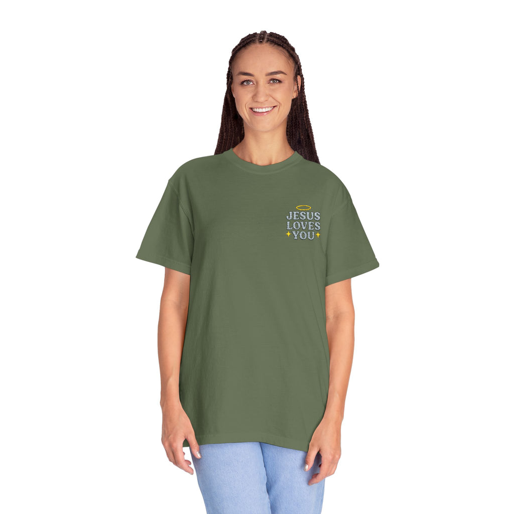 Embroidered Jesus Loves You T-Shirt