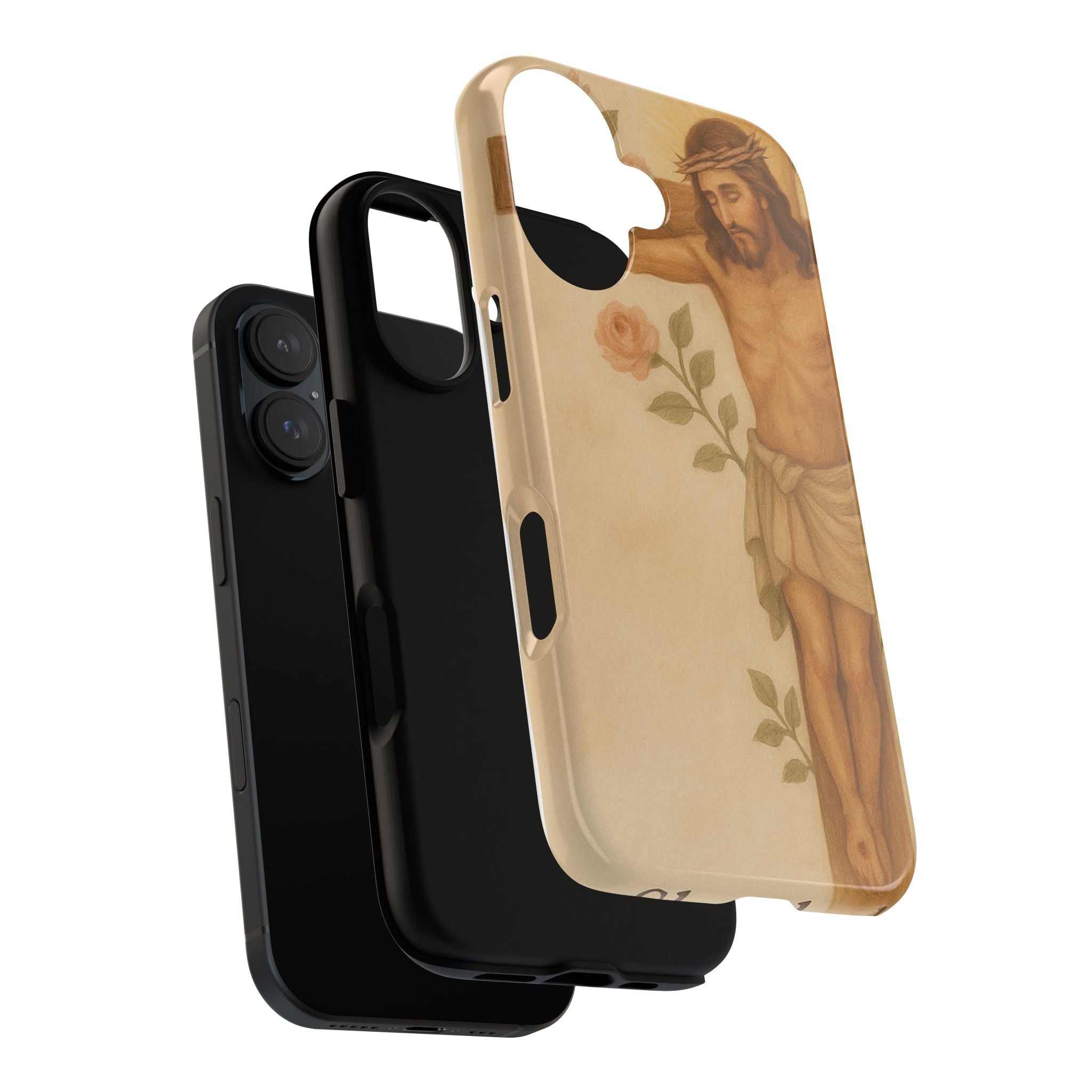 Her Holy Light Protective Phone Case – Jesus on the Cross Christian Design
