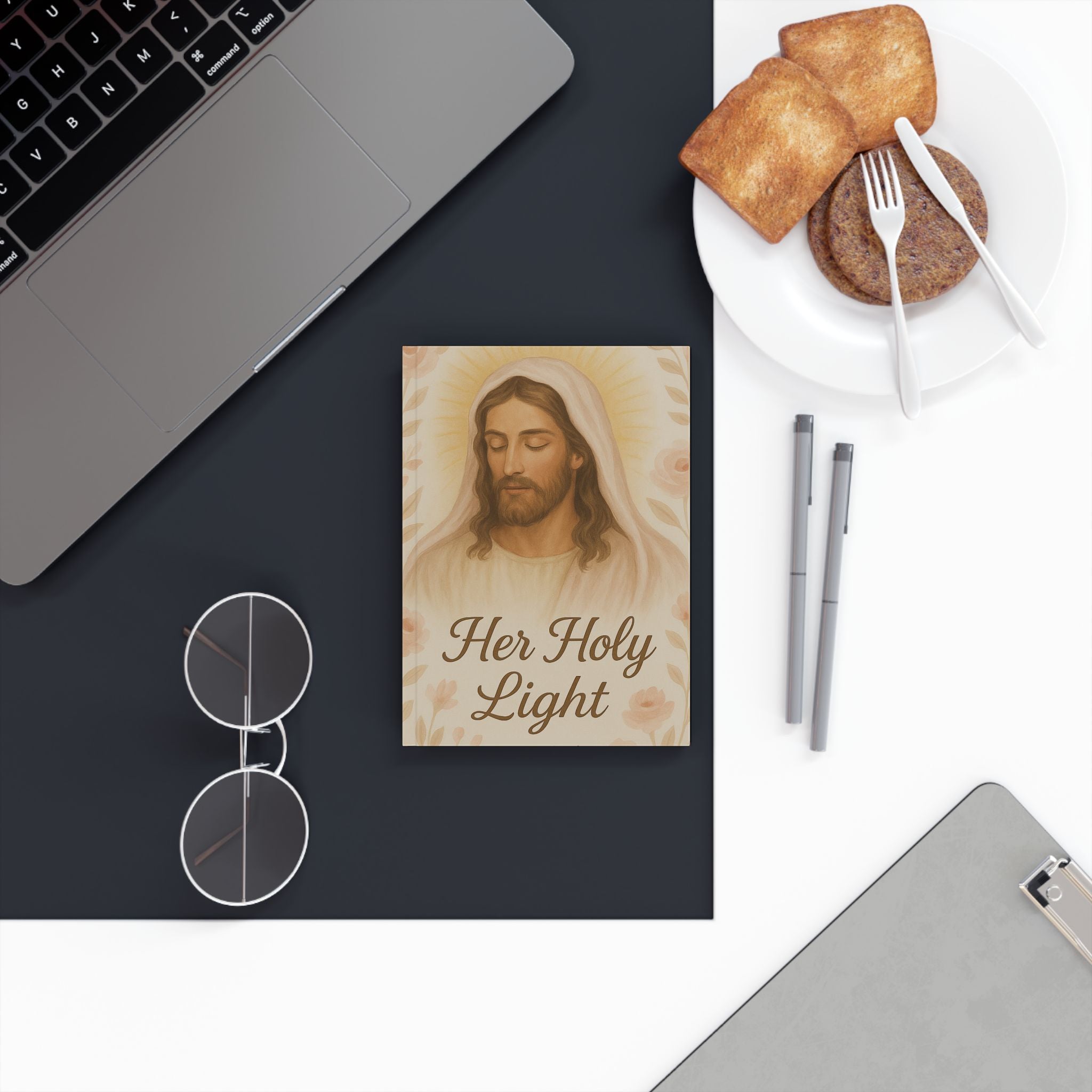 Her Holy Light Hardback Journal – Feminine Christian Notebook for Prayer, Bible Study & Reflection