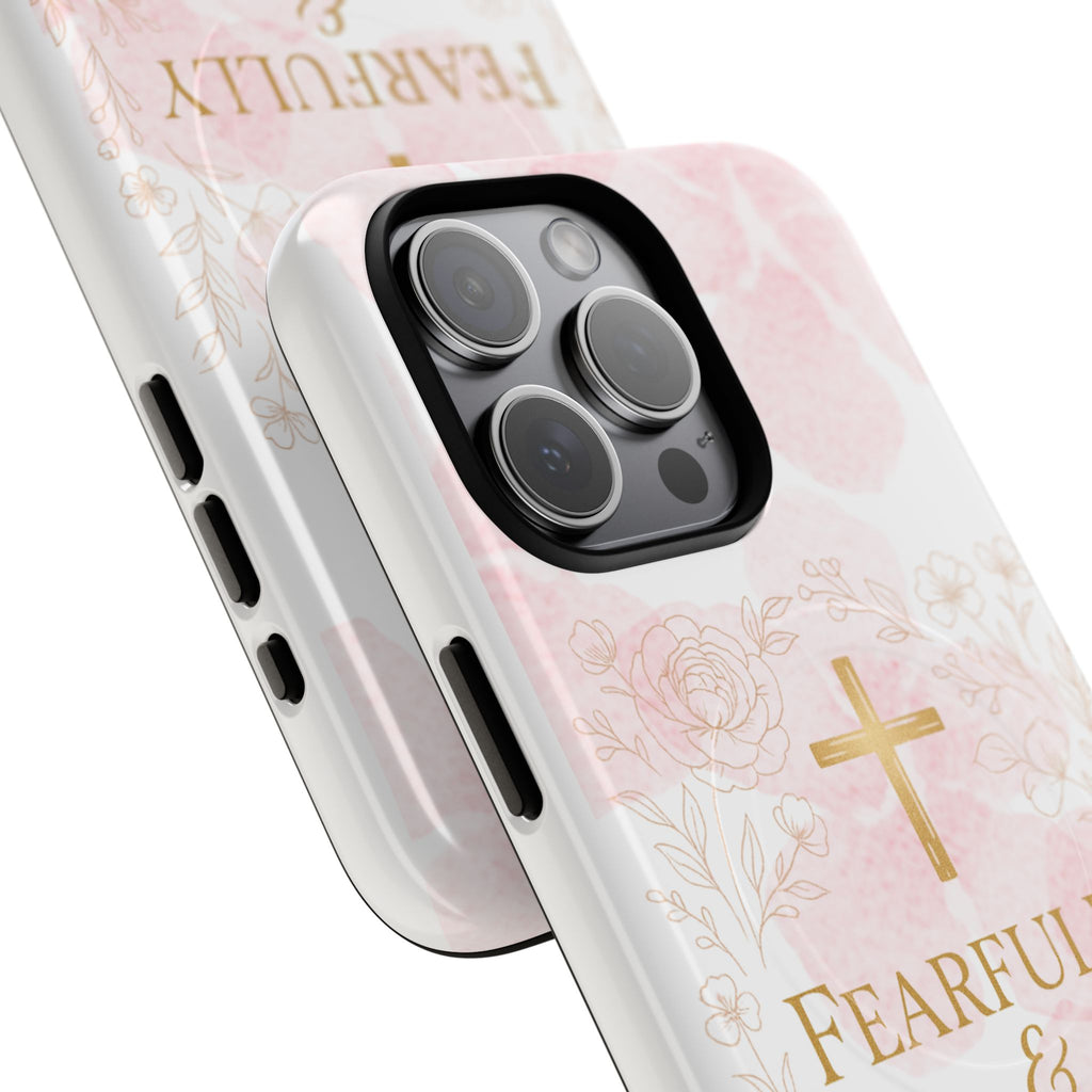 Her Holy Light Tough Magnetic Phone Case – “Fearfully & Wonderfully Made” Floral Christian Design