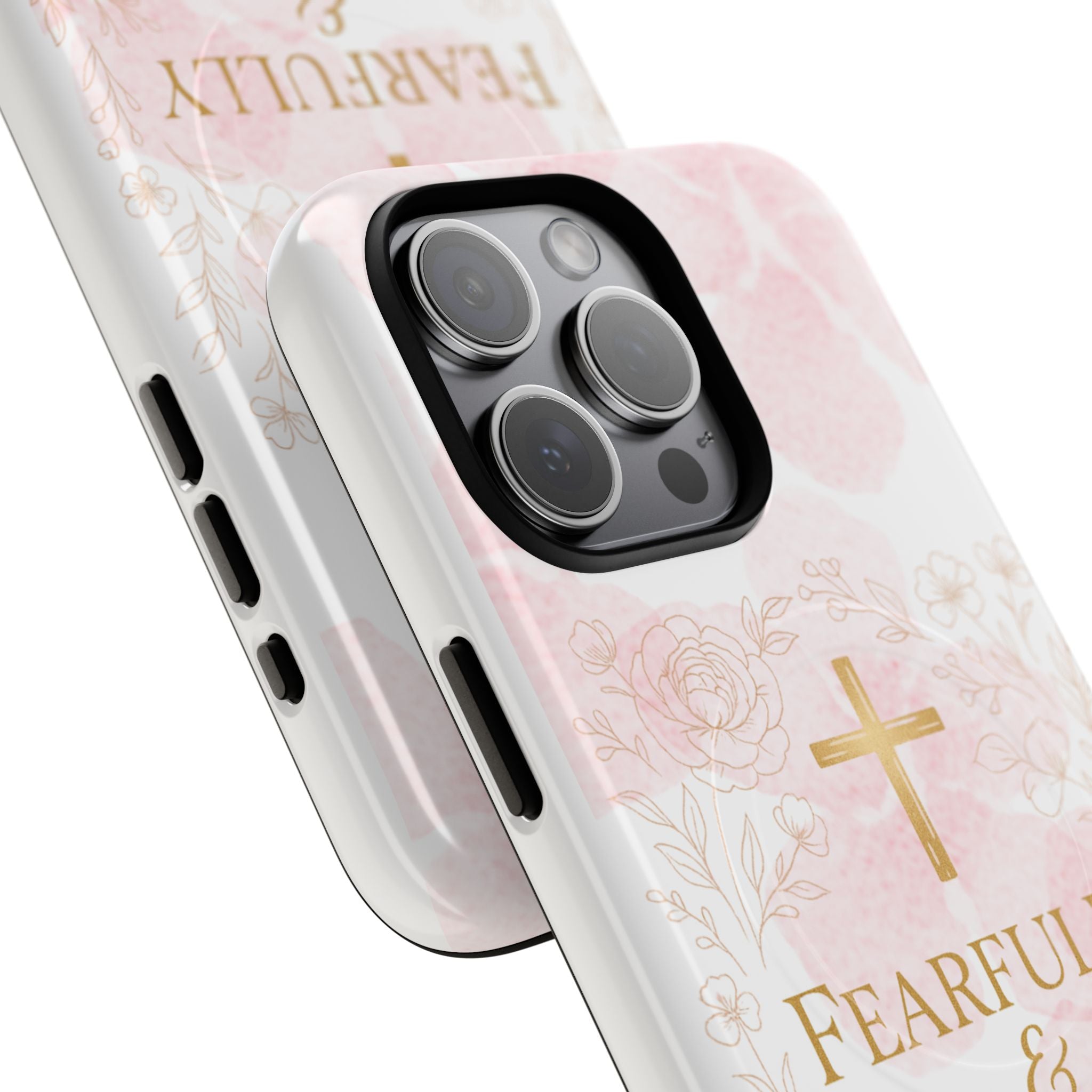 Her Holy Light Tough Magnetic Phone Case – “Fearfully & Wonderfully Made” Floral Christian Design